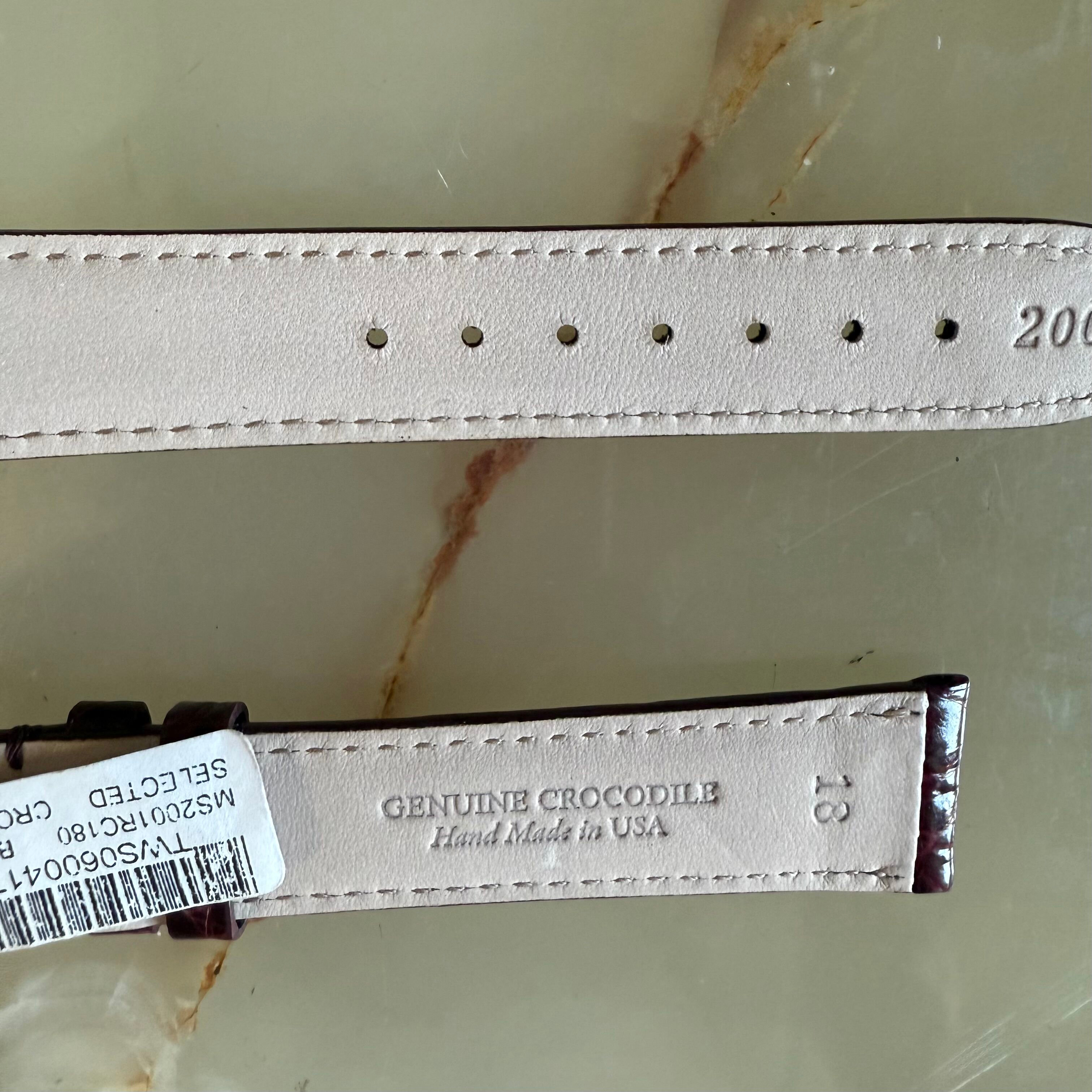 Genuine Crocodile Burgundy Watch Strap Band 18mm Padded & Stitched w Buckle