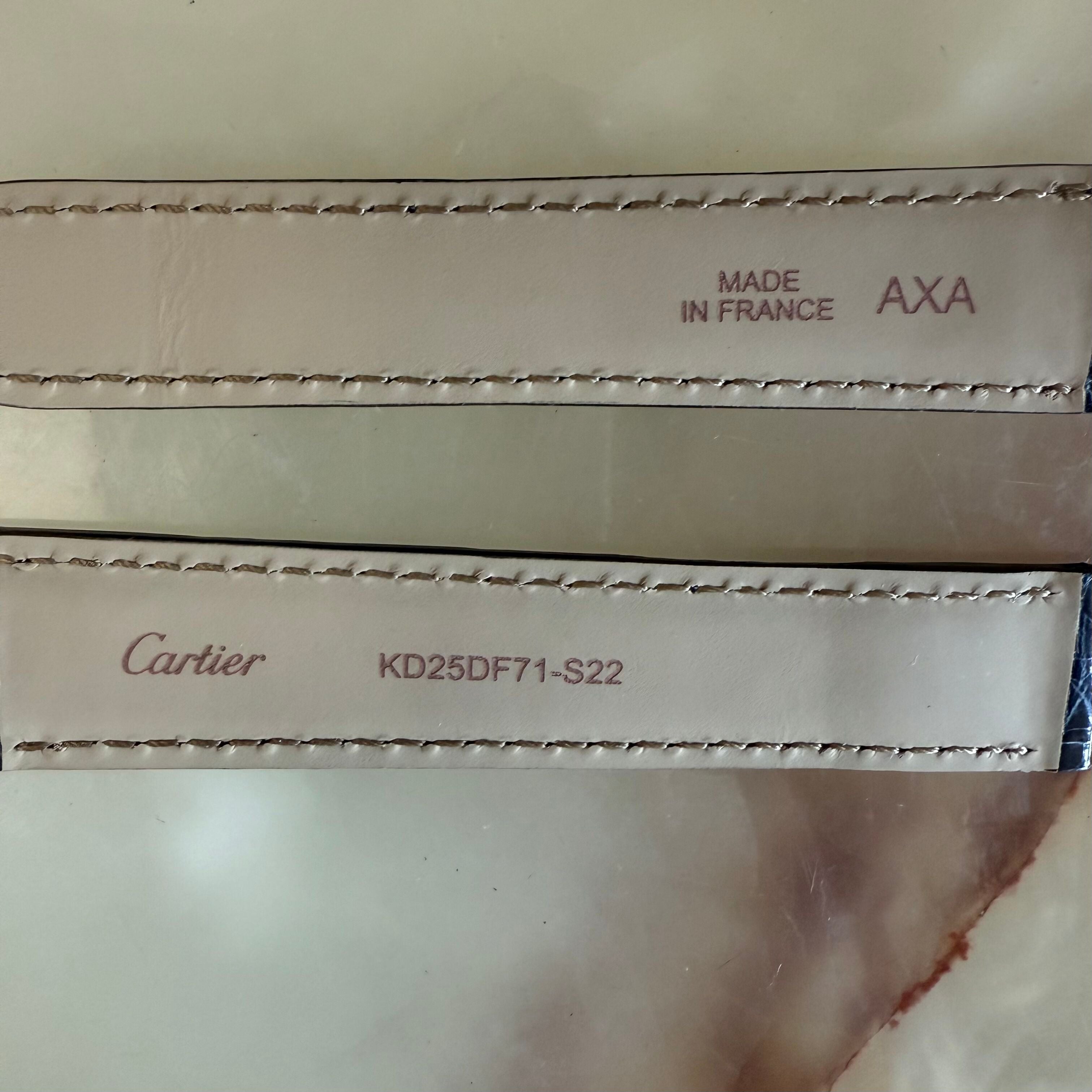 Authentic Cartier Blue Caiman Alligator Watch Strap Band 18mm KD25DF71-S22