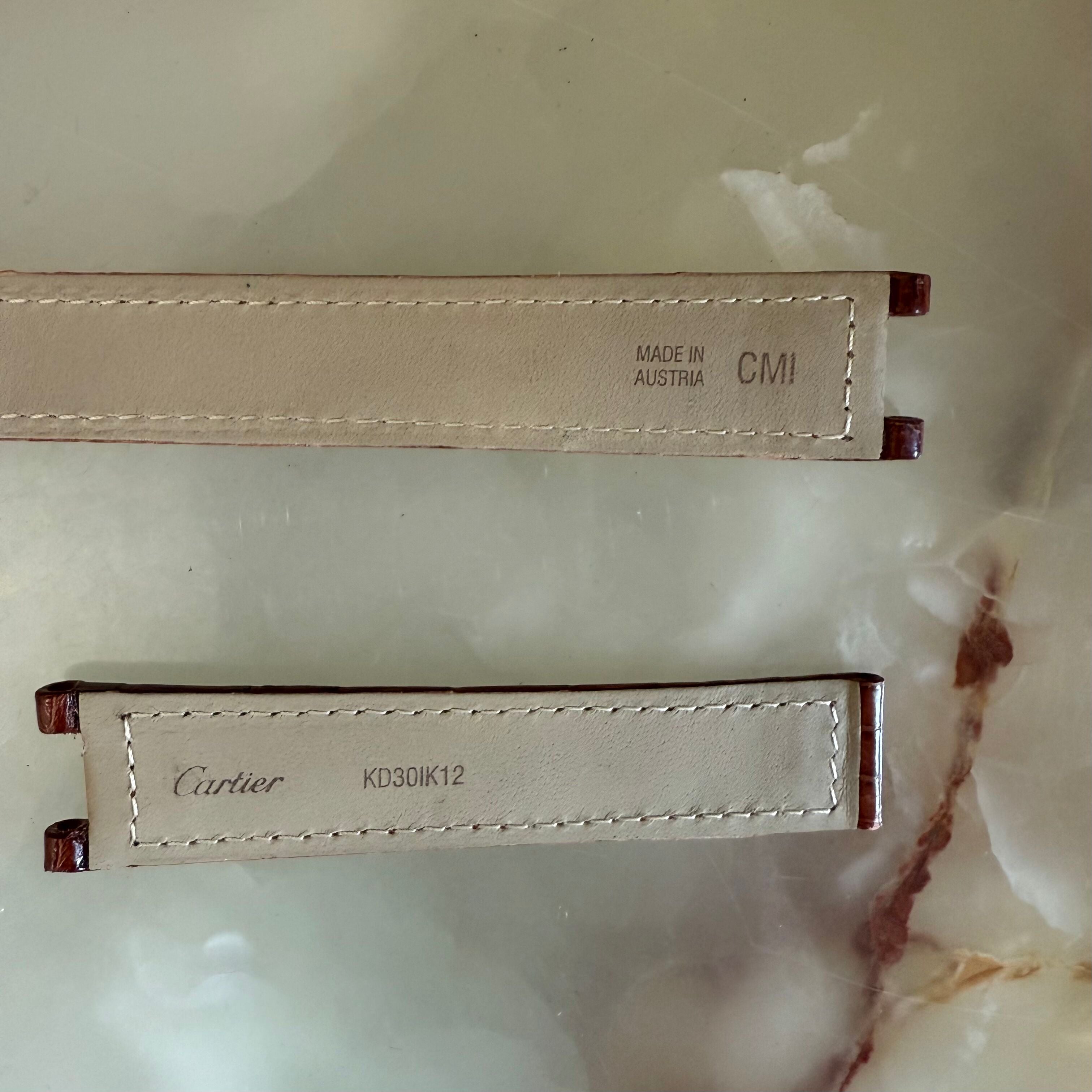 Authentic Cartier Pasha Brown Alligator Watch Strap Band 18mm KD30IK12