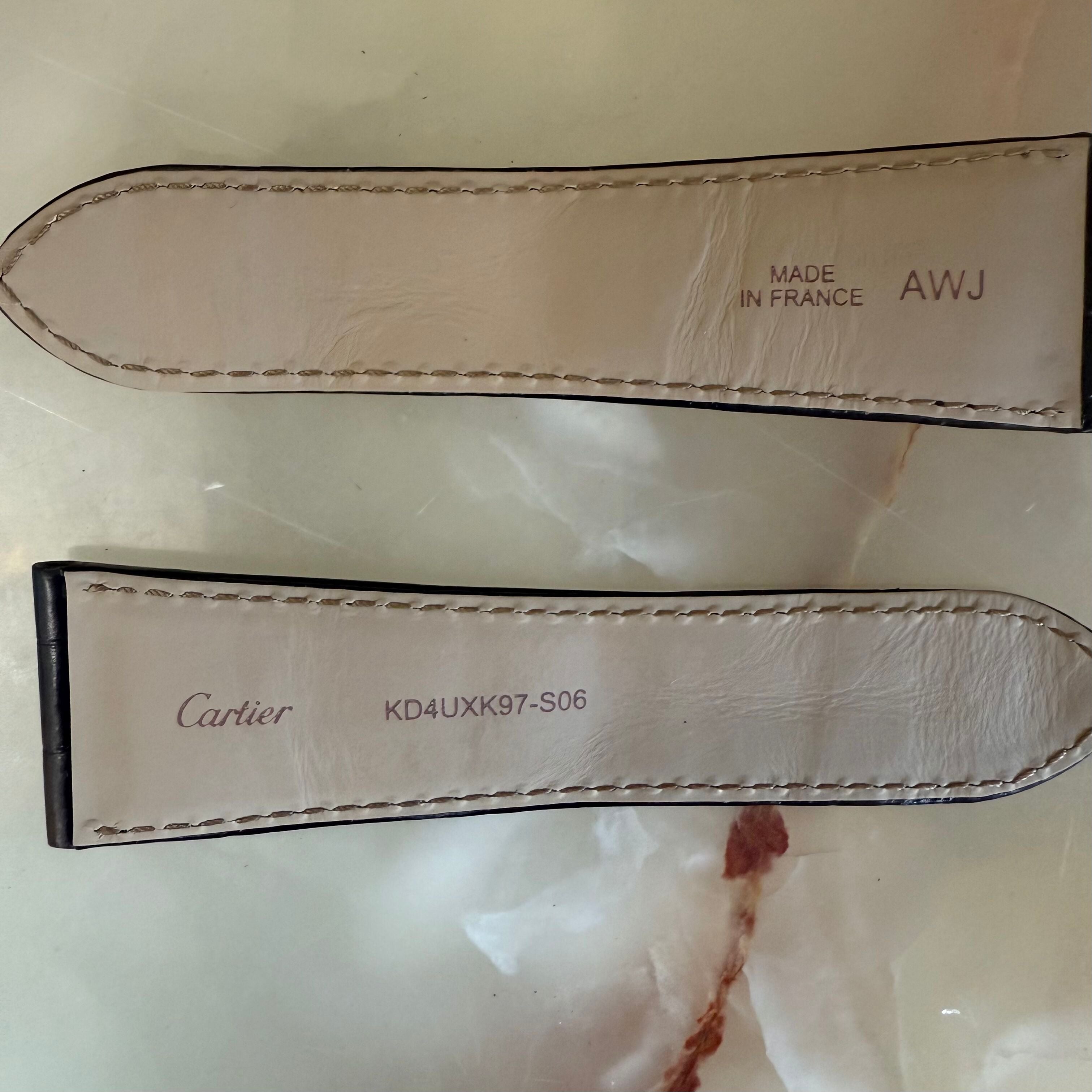 Authentic Cartier Black Alligator Watch Strap Band 26mm KD4UXK97-S06