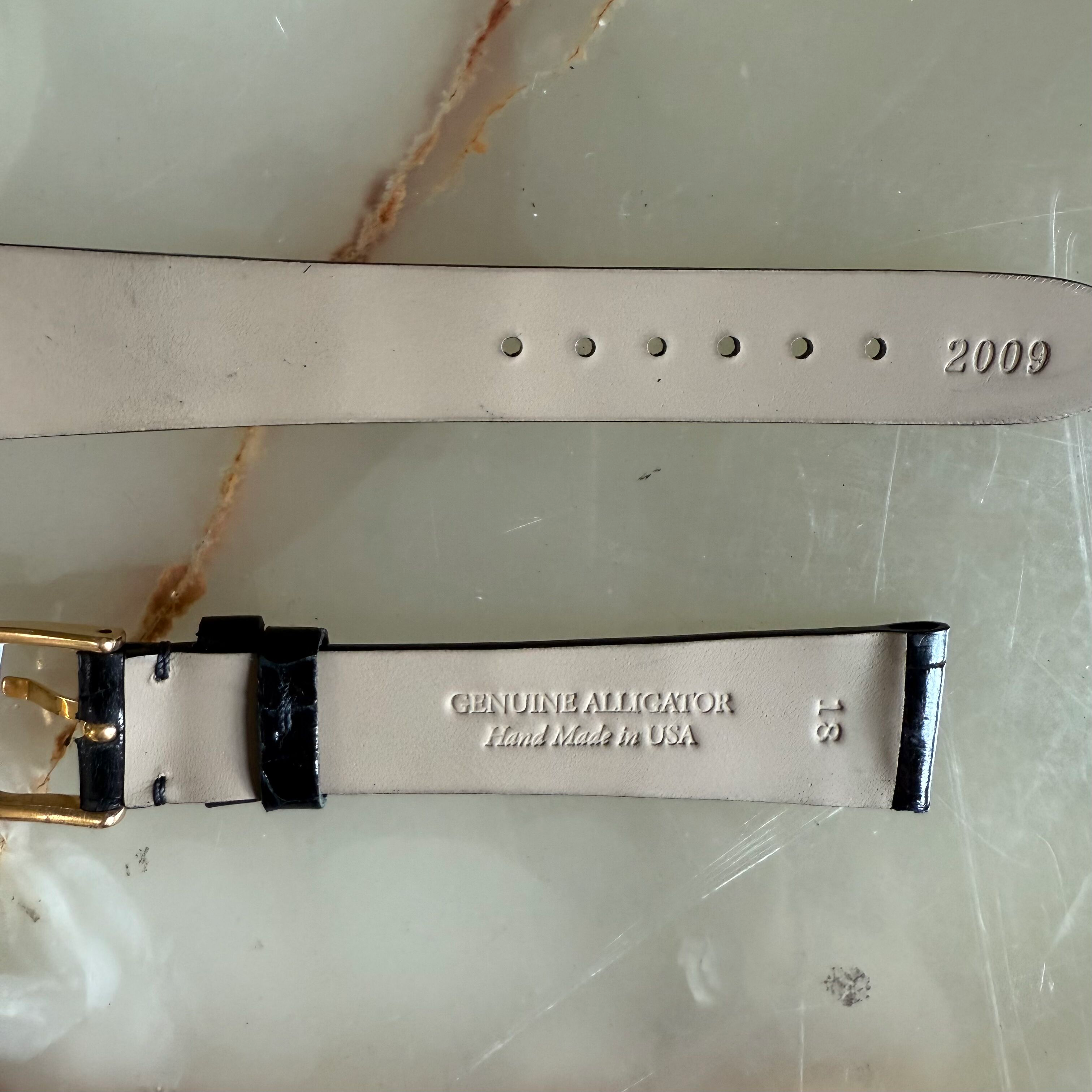 Genuine Alligator Black Watch Strap Band 18mm Padded & Stitched w Buckle