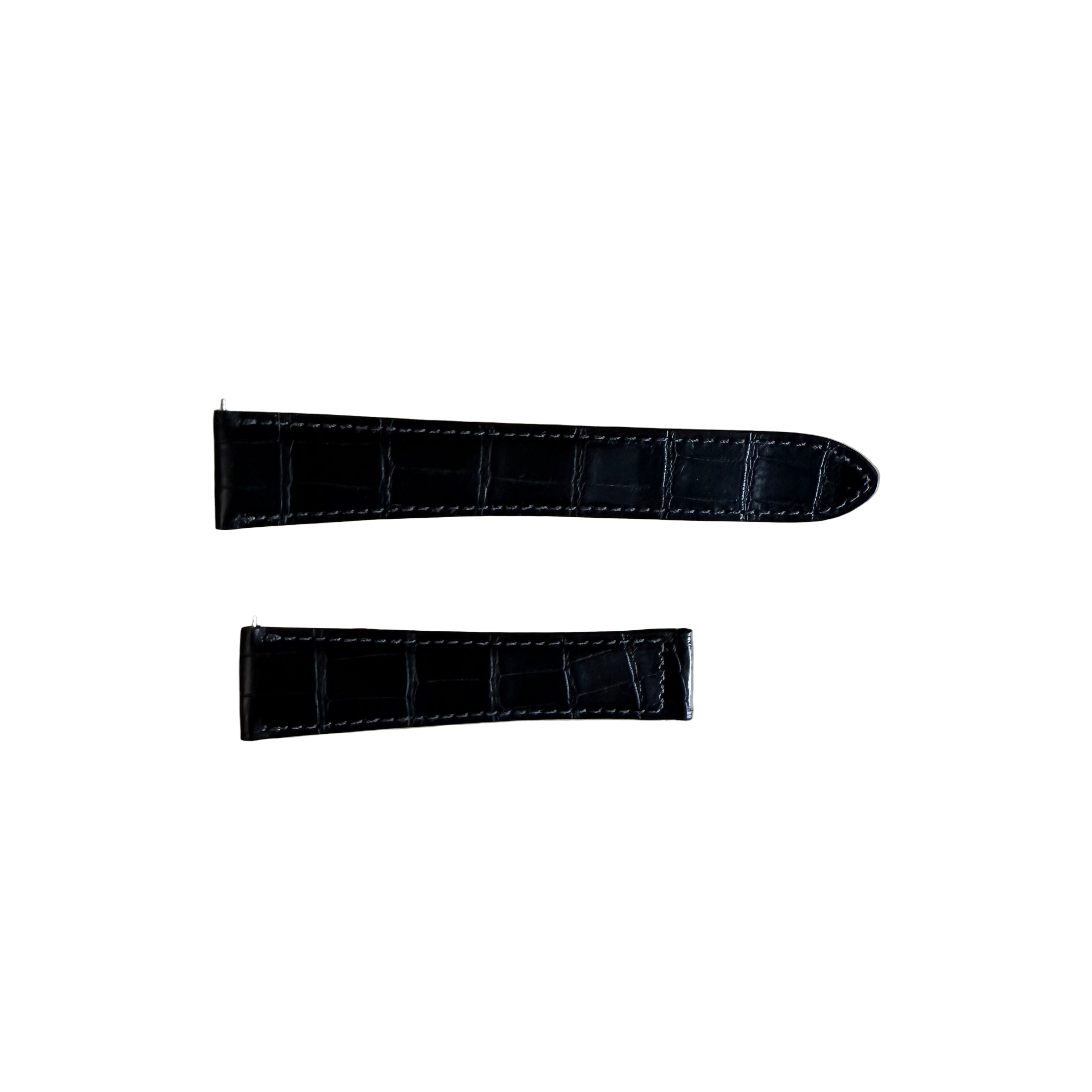 Genuine Alligator Black Watch Strap Band 22mm Padded & Stitched