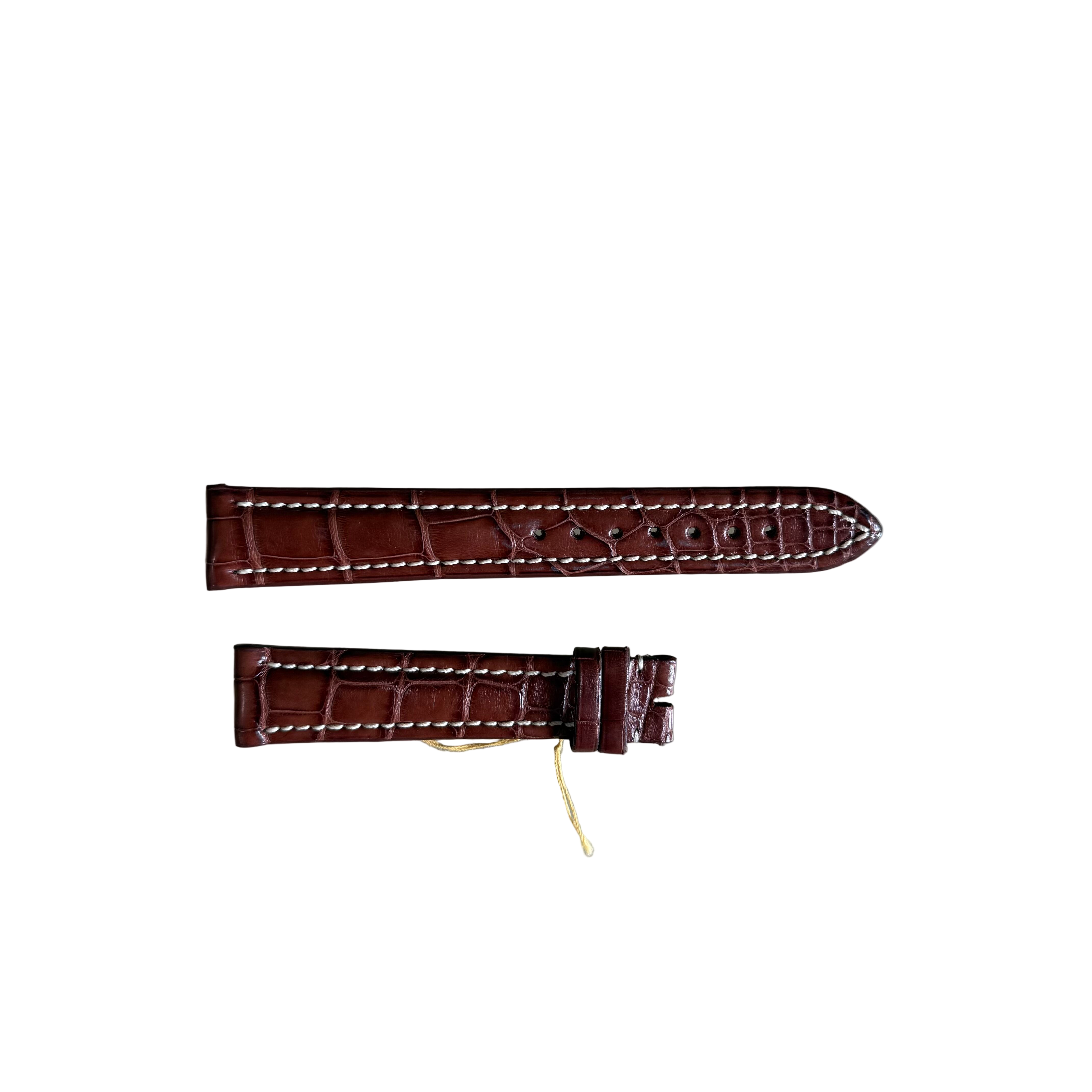 Genuine Alligator Brown Watch Strap Band 18mm Padded & Stitched