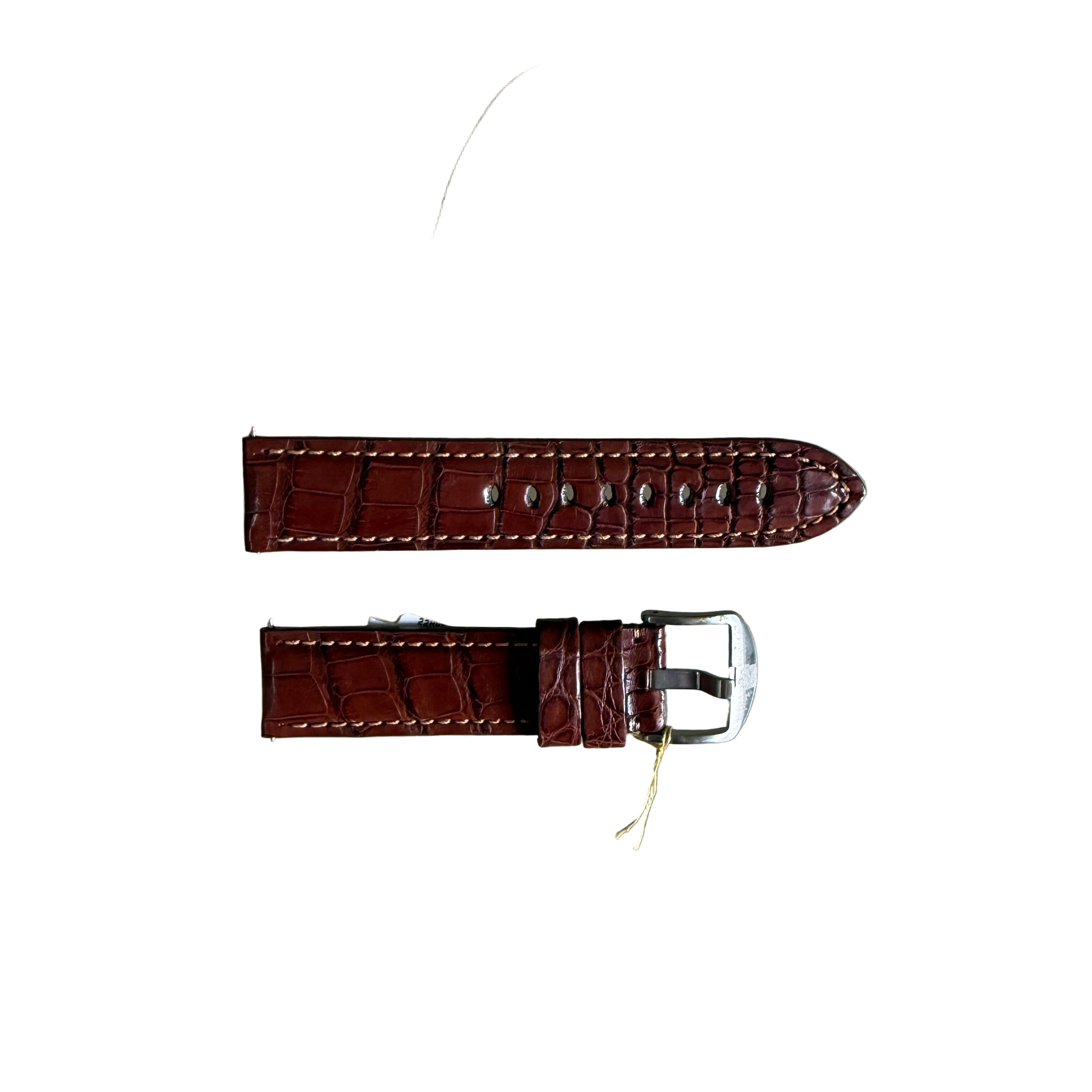 Genuine Alligator Brown Watch Strap Band 22mm Padded & Stitched w Buckle