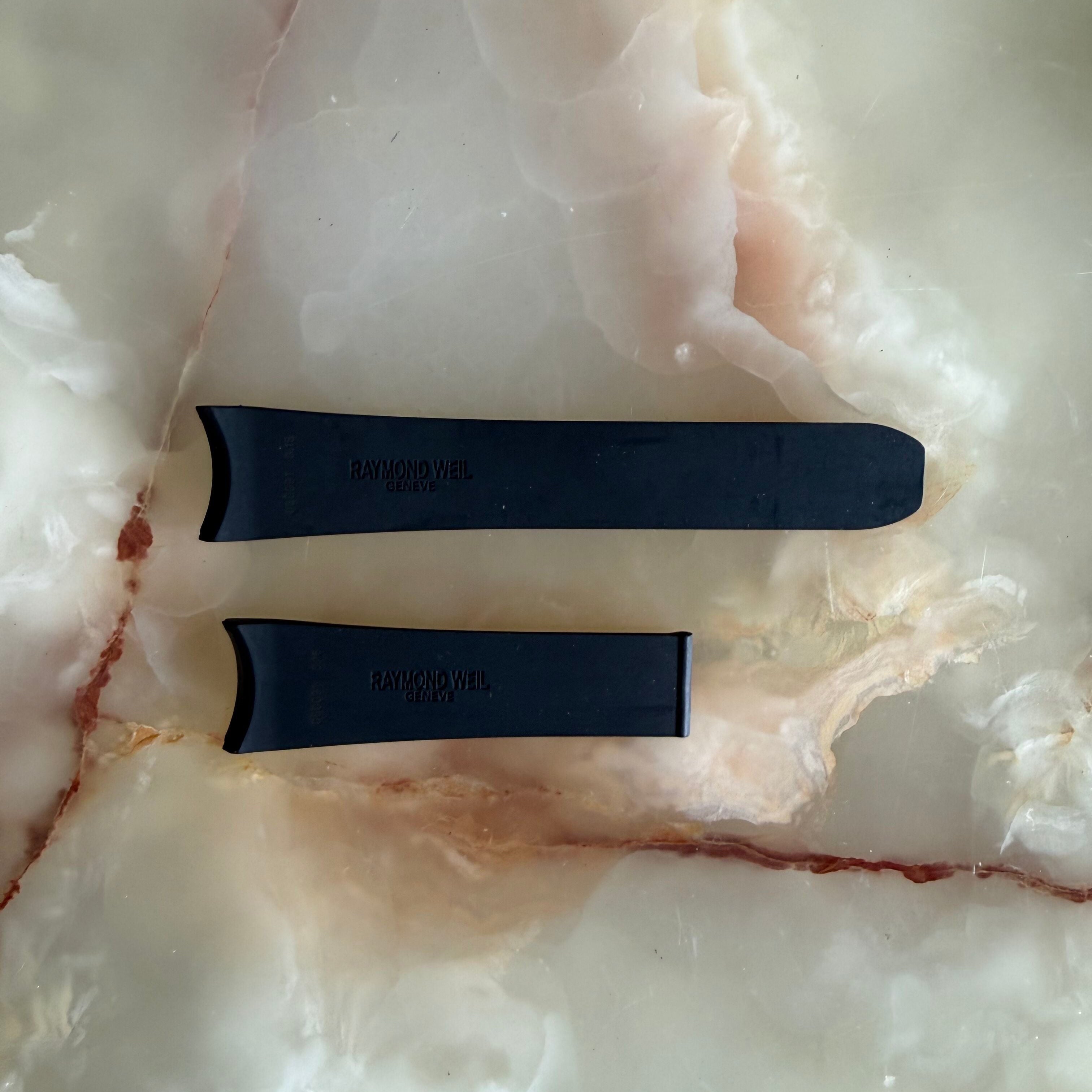 Authentic Raymond Weil Black Rubber Watch Strap Band 22mm