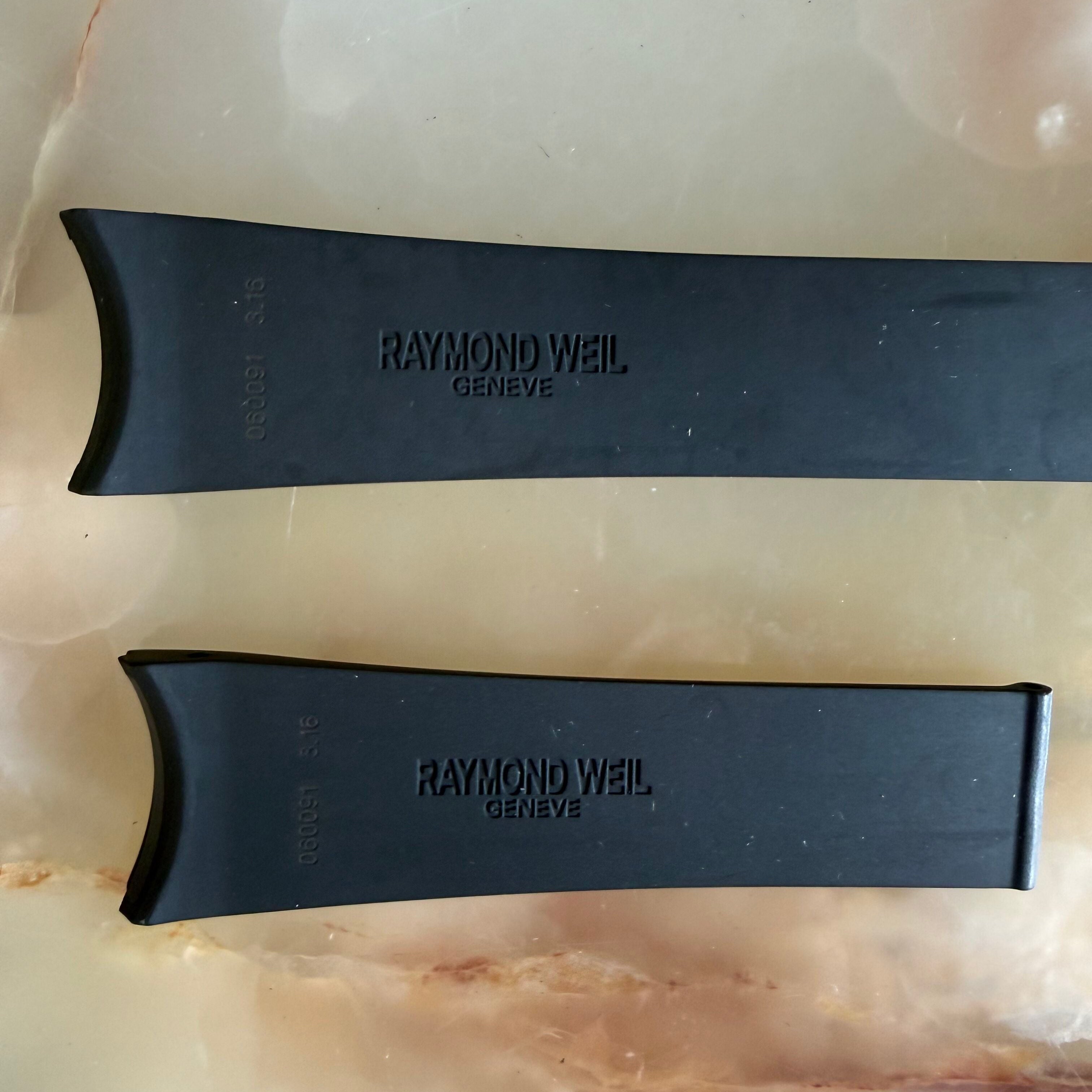 Authentic Raymond Weil Black Rubber Watch Strap Band 22mm