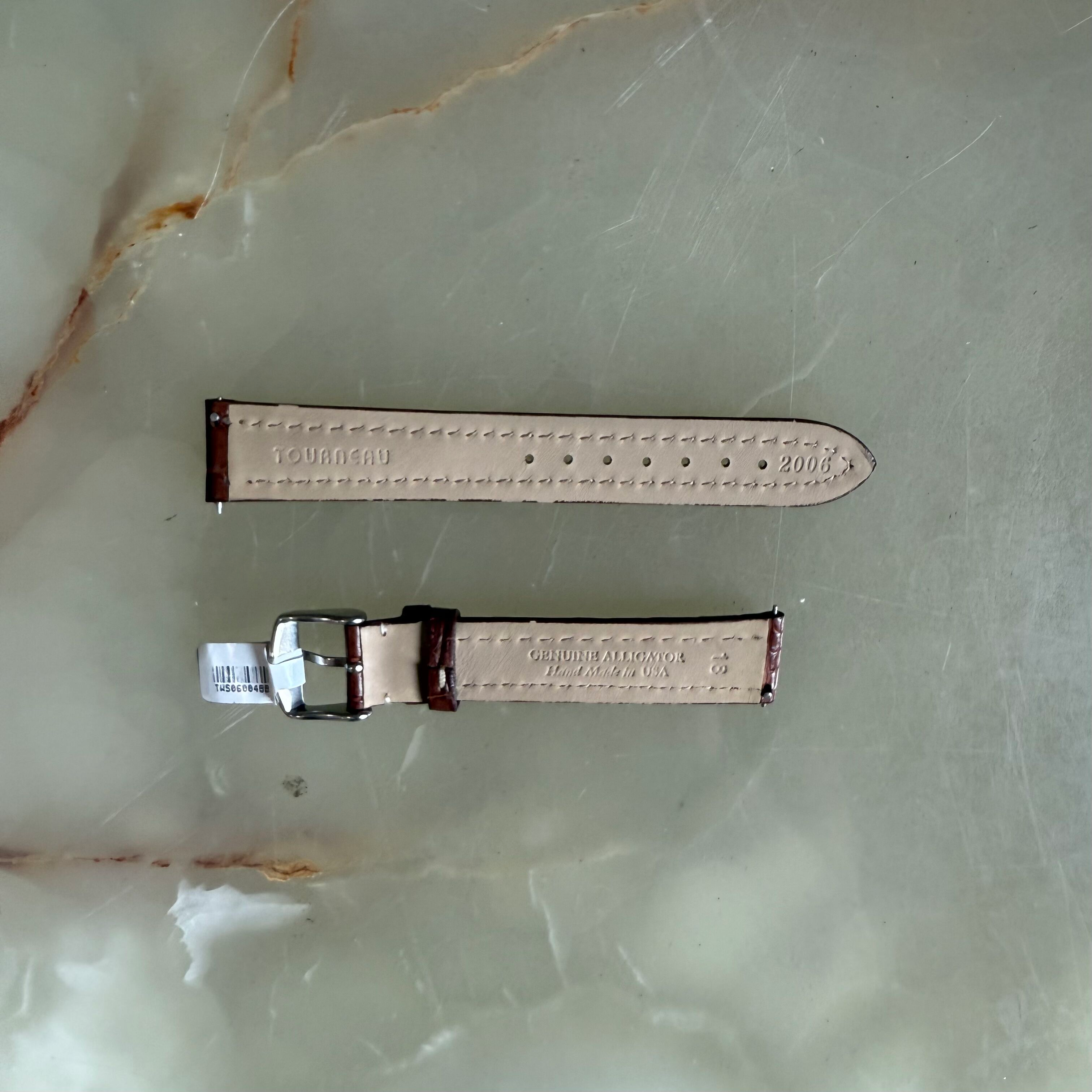 Genuine Alligator Brown Watch Strap Band 18mm Padded & Stitched w Buckle
