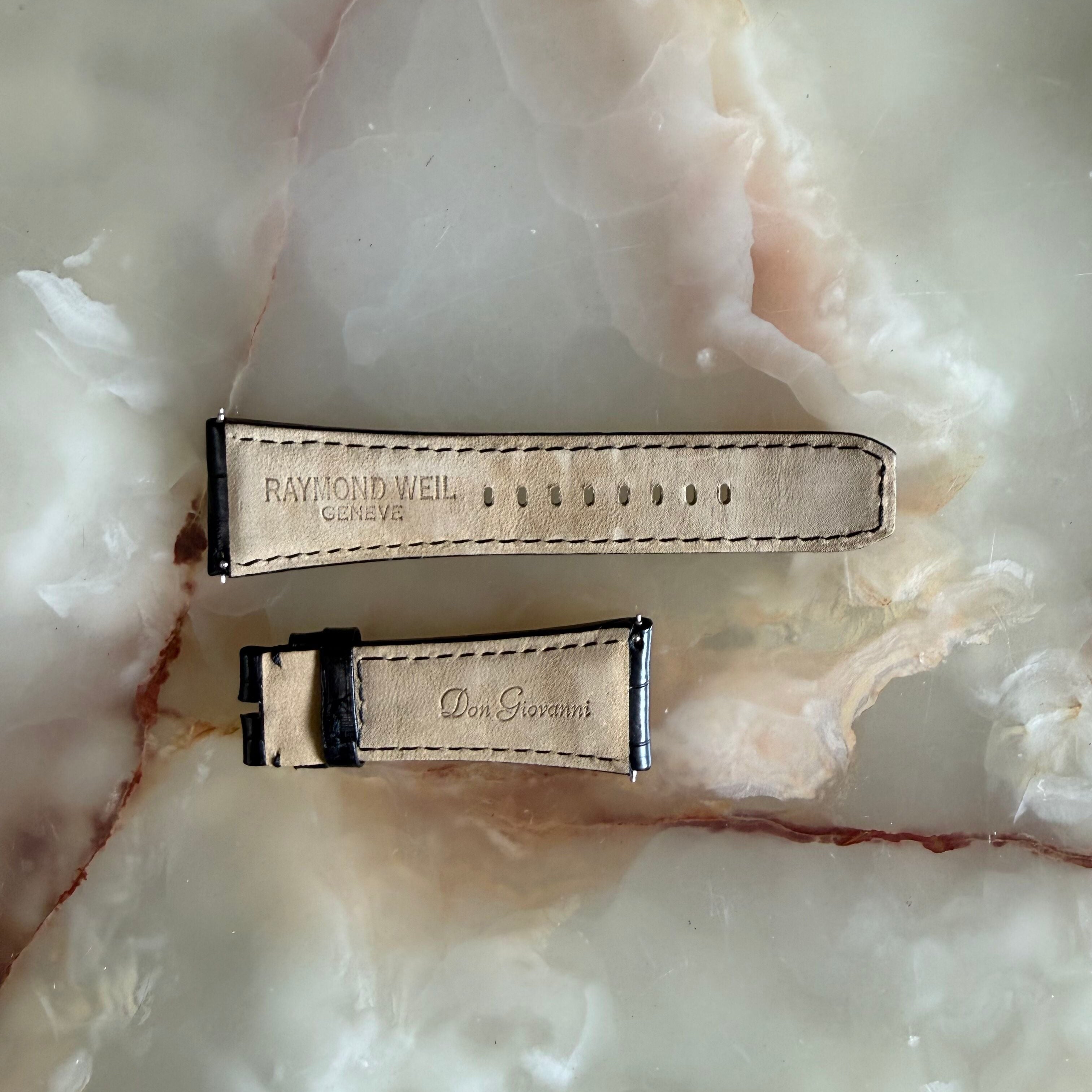 Authentic Raymond Weil Don Giovanni Crocodile Leather Watch Strap Band 28mm
