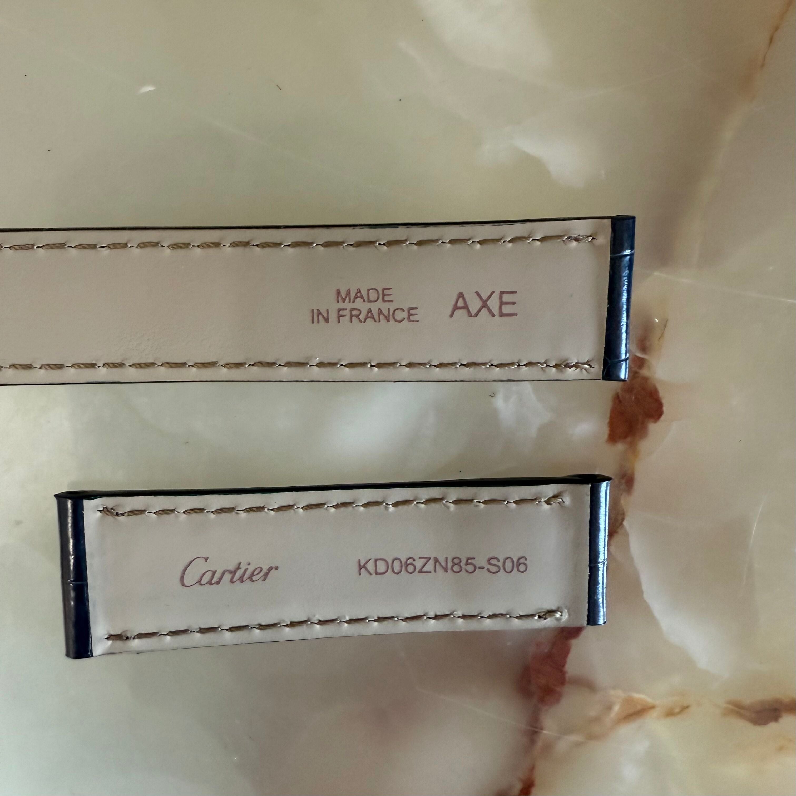 Authentic Cartier Blue Alligator Watch Strap Band 17mm KD06ZN85-S06