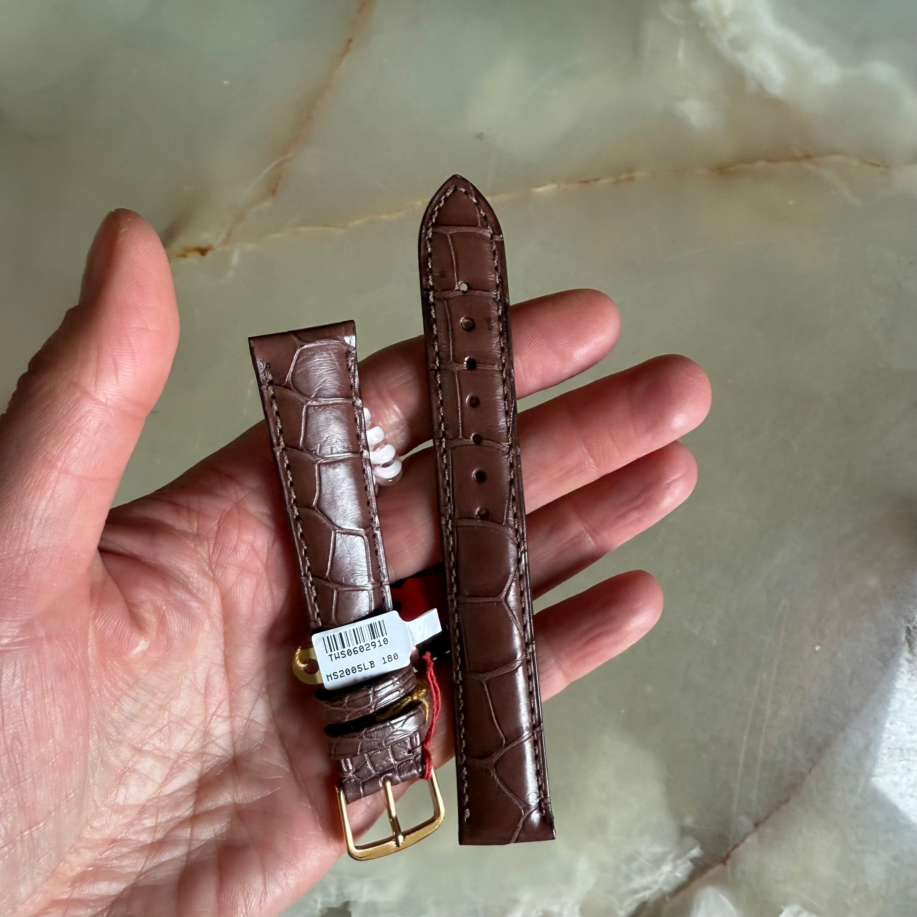Genuine Alligator Brown Watch Strap Band 18mm Padded & Stitched w Buckle