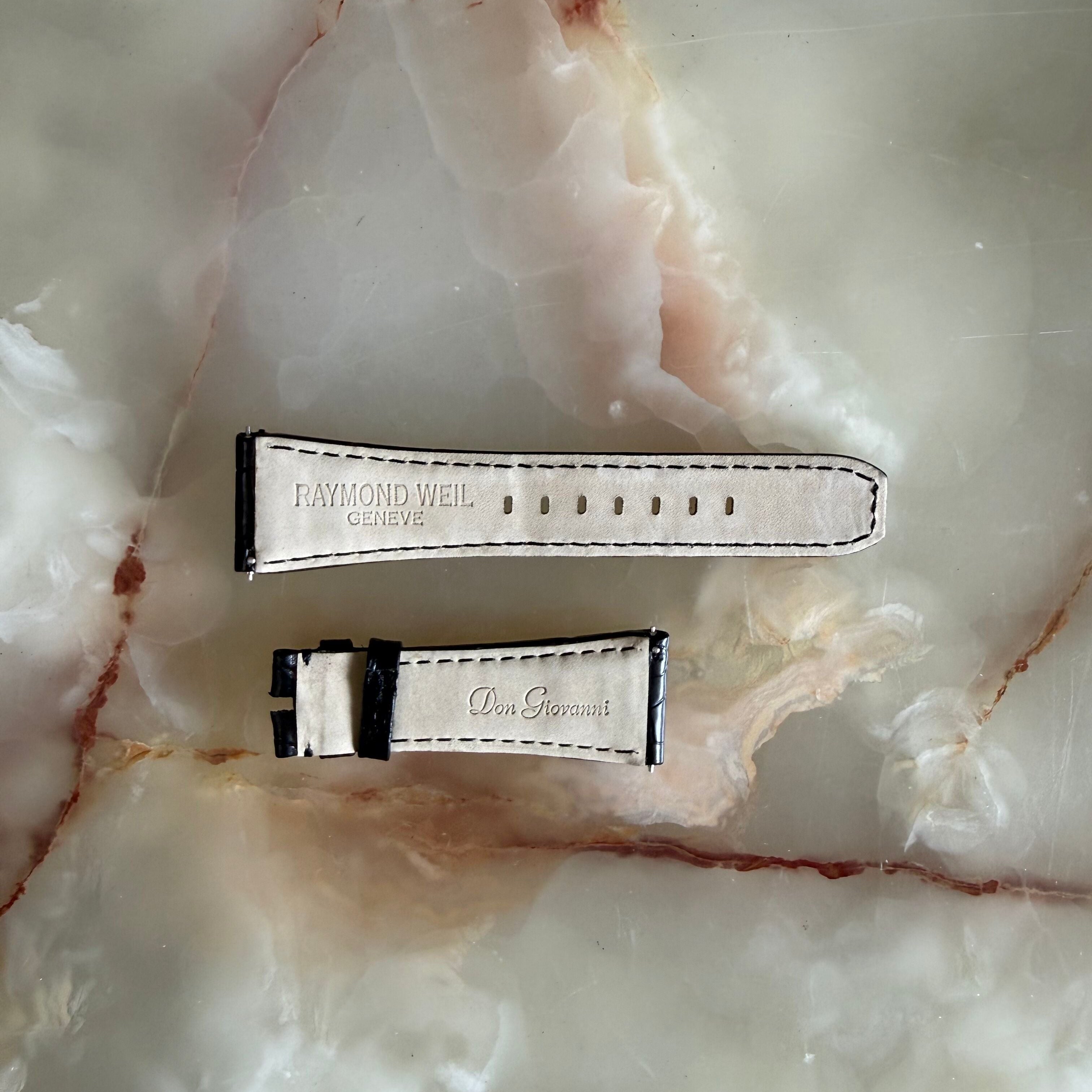 Authentic Raymond Weil Don Giovanni Crocodile Leather Watch Strap Band 26mm