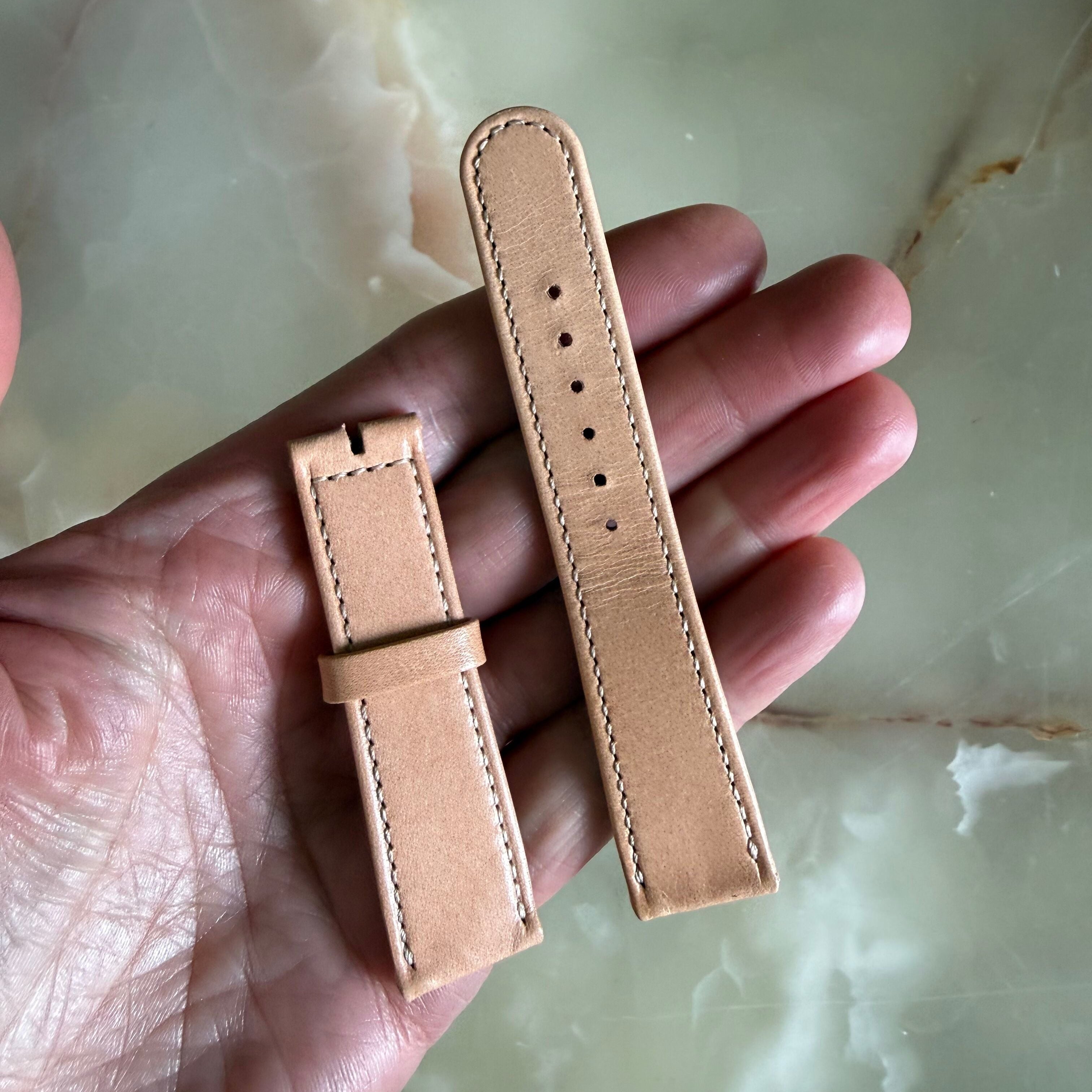 Authentic Nomos Glashutte Pinky Beige Leather Watch Strap Band 18mm