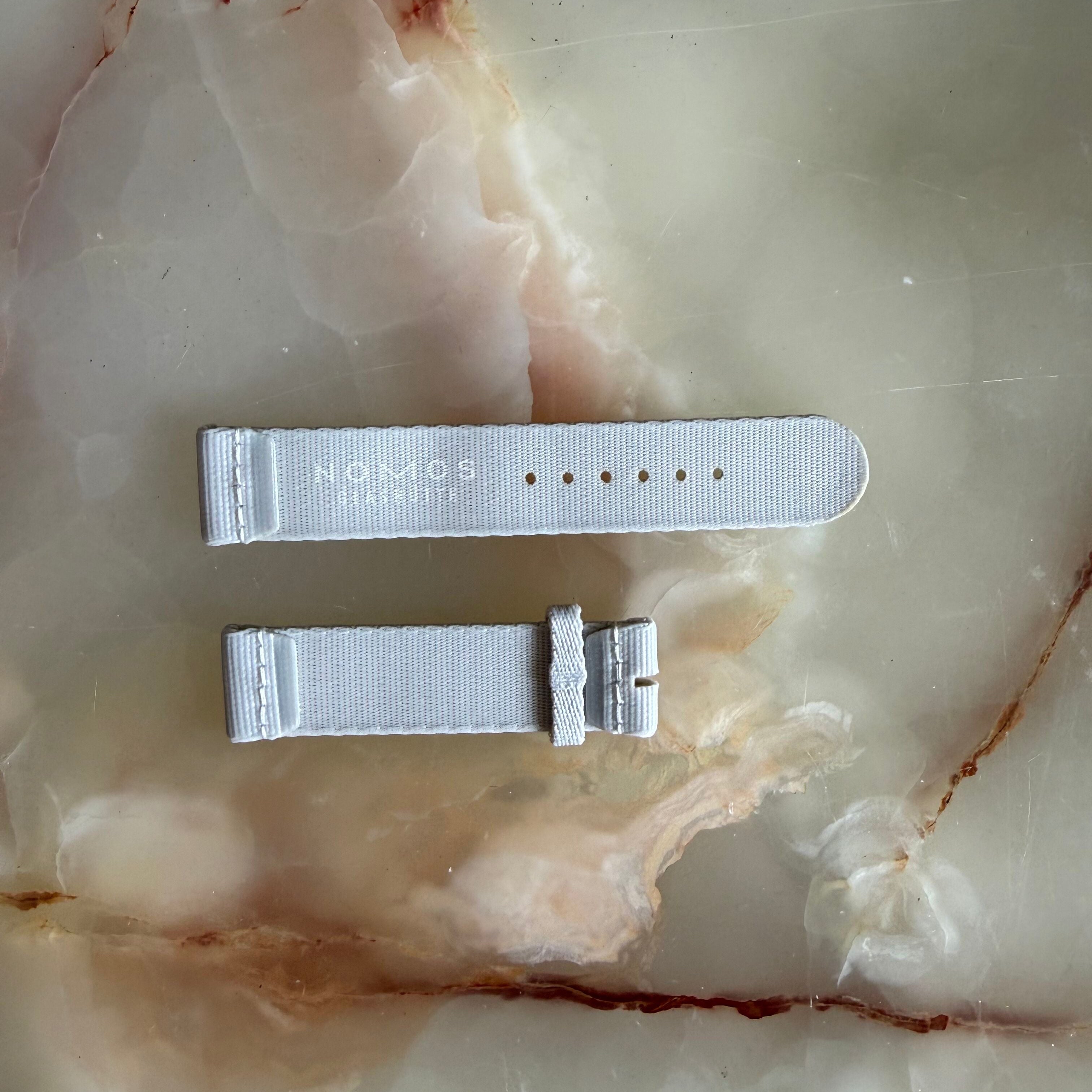 Authentic Nomos Glashutte Light Gray Textile Woven Watch Strap Band 19mm