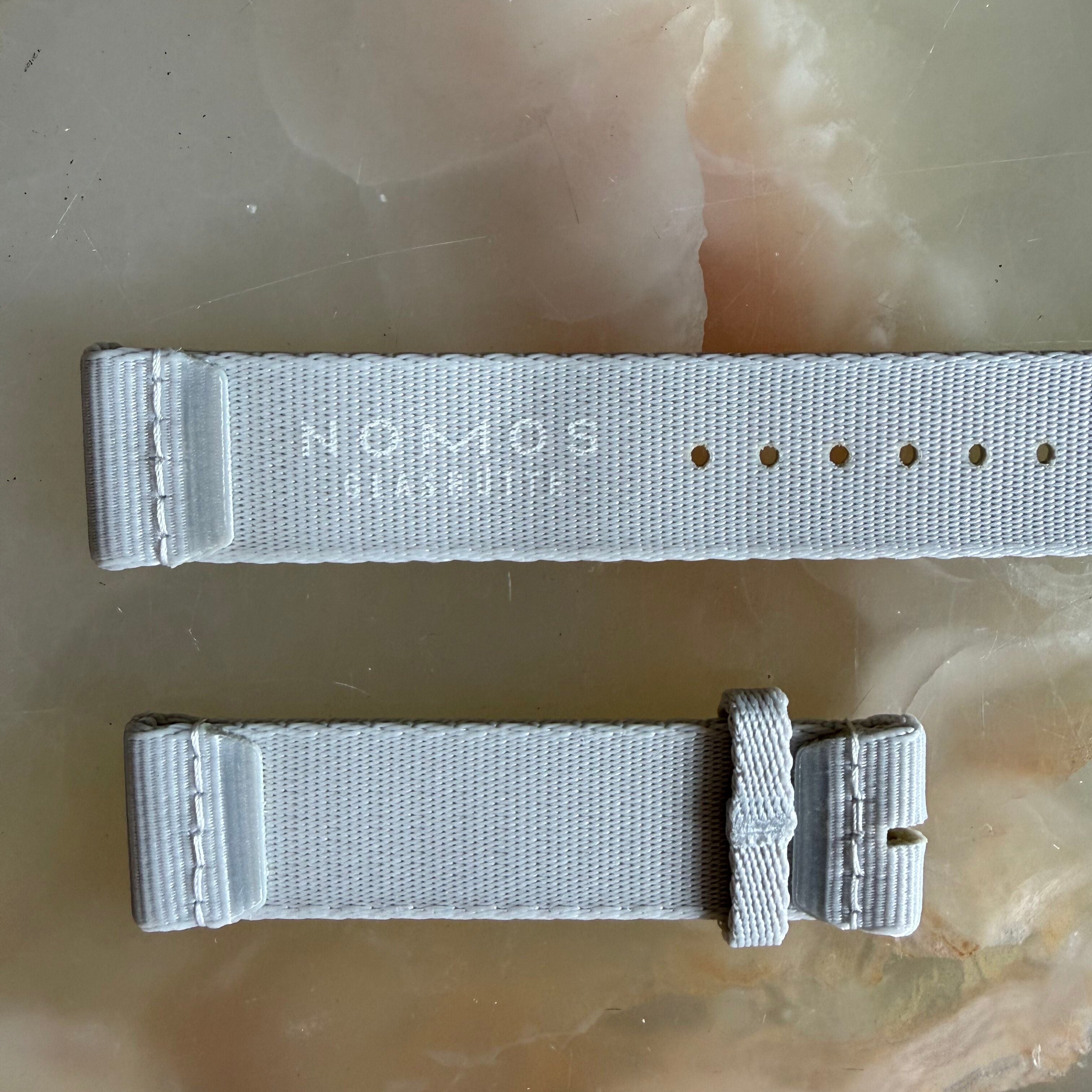 Authentic Nomos Glashutte Light Gray Textile Woven Watch Strap Band 19mm