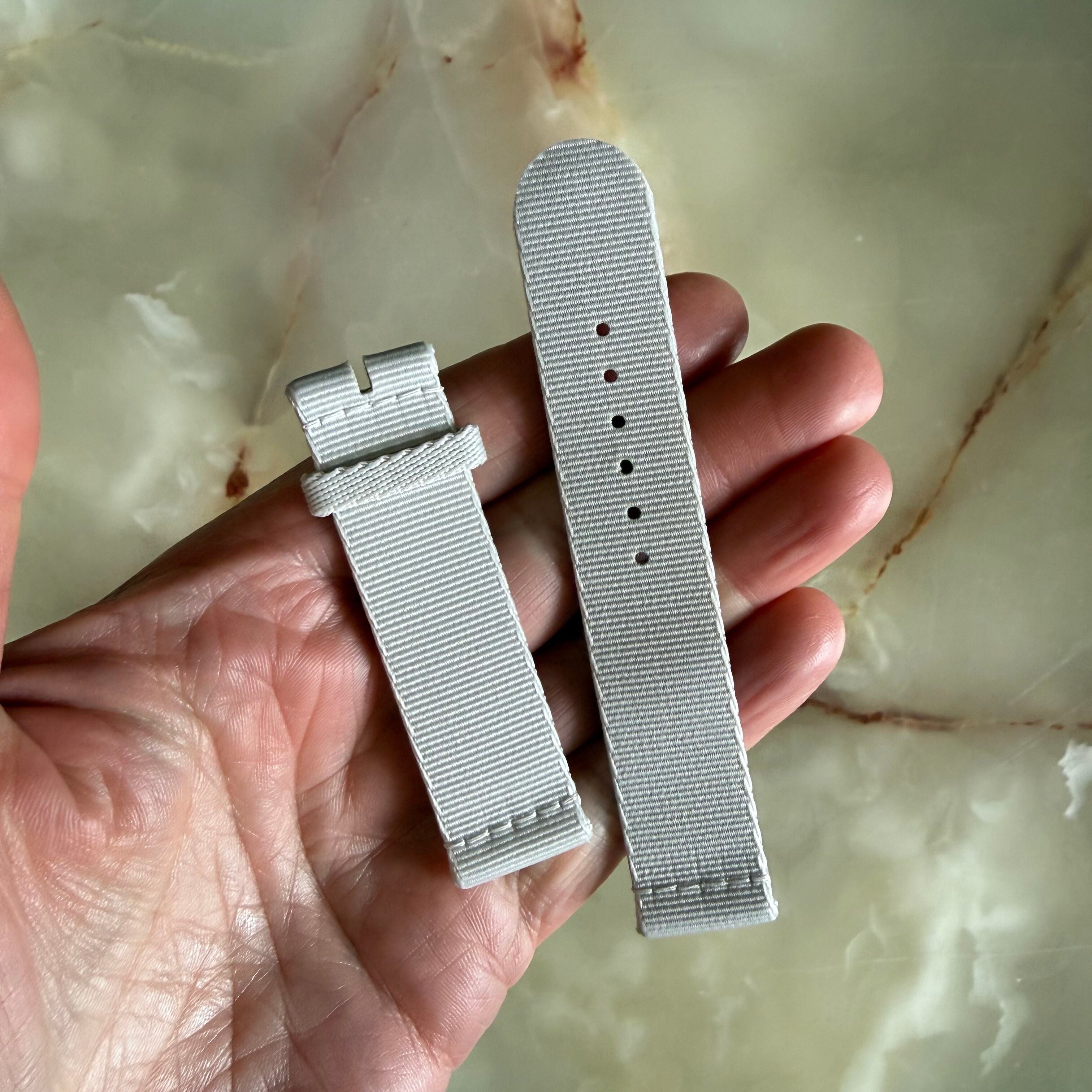 Authentic Nomos Glashutte Light Gray Textile Woven Watch Strap Band 19mm