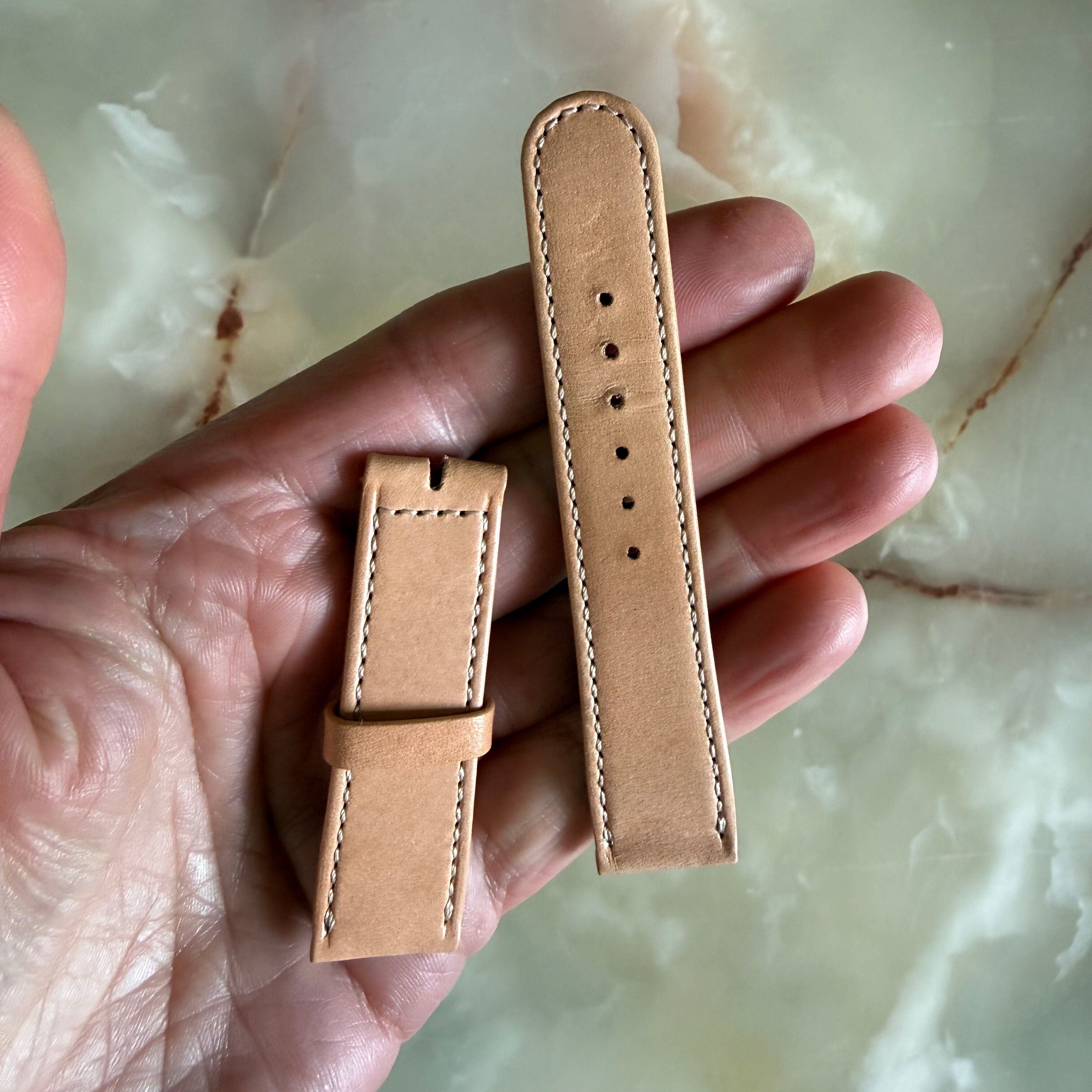 Authentic Nomos Glashutte Pinky Beige Leather Watch Strap Band 17mm