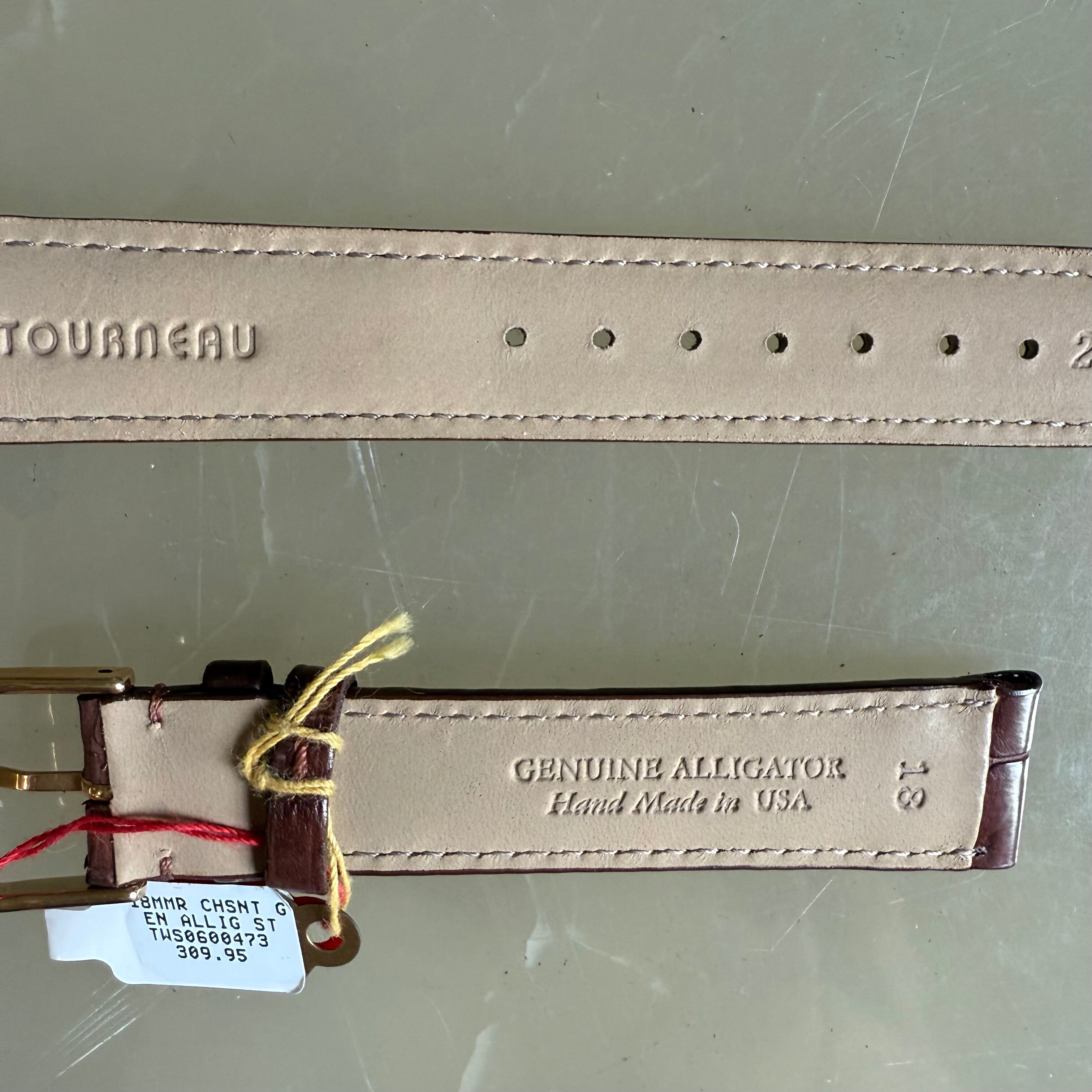 Genuine Alligator Brown Watch Strap Band 18mm Padded & Stitched w Buckle