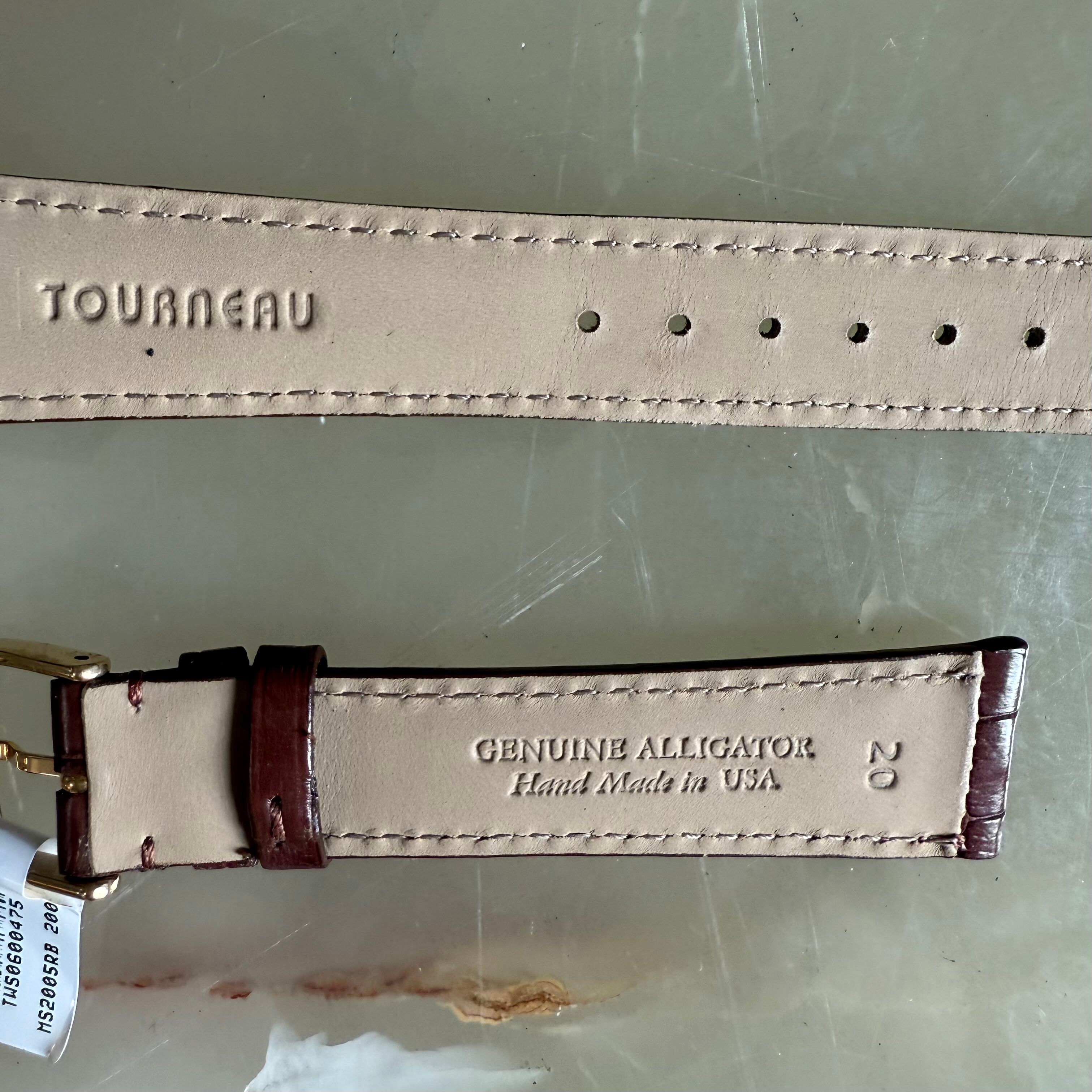Genuine Alligator Brown Watch Strap Band 20mm Padded & Stitched w Buckle
