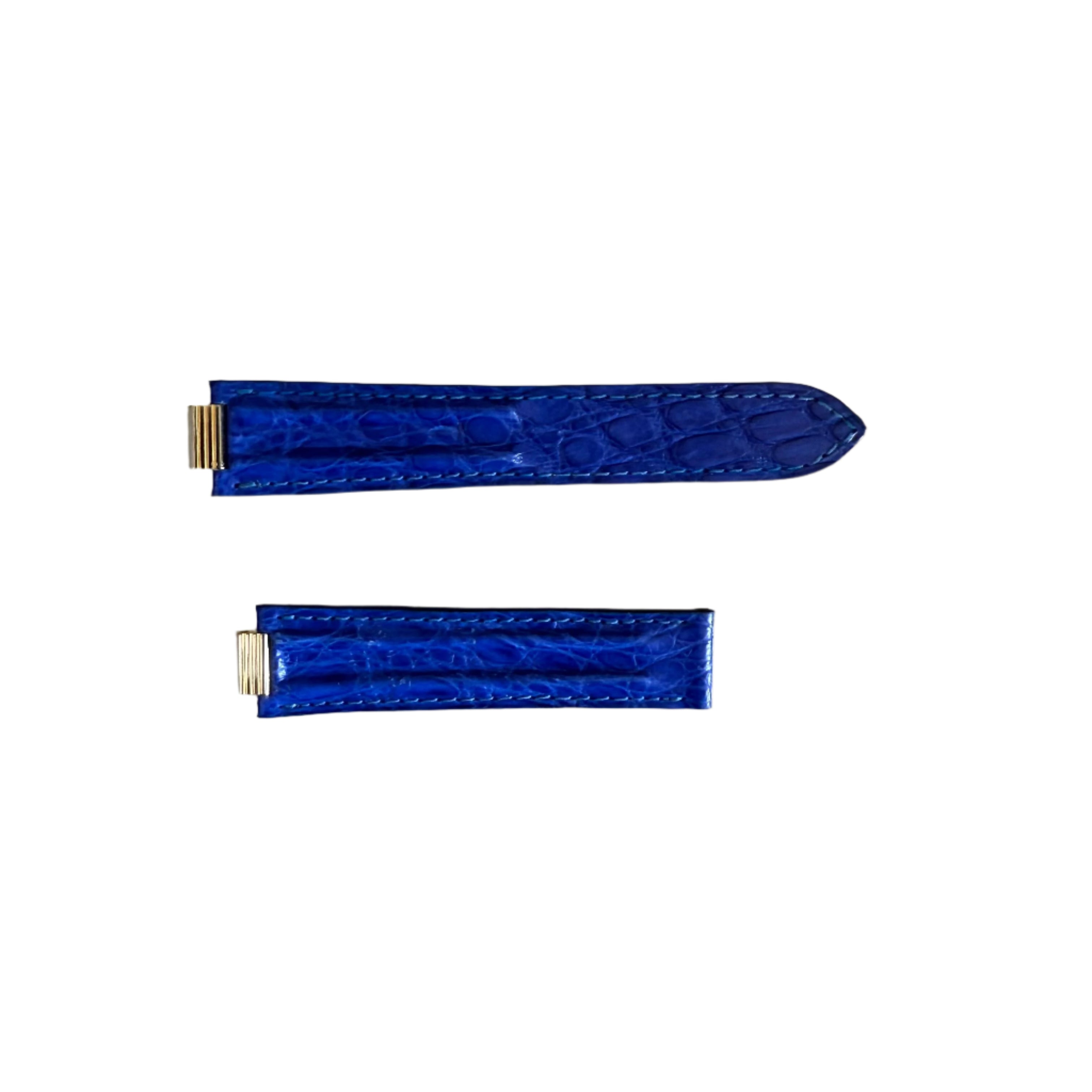 Authentic Cartier 21 Must De Cartier Blue Caiman Alligator Watch Strap Band 18mm KD57H946-S23