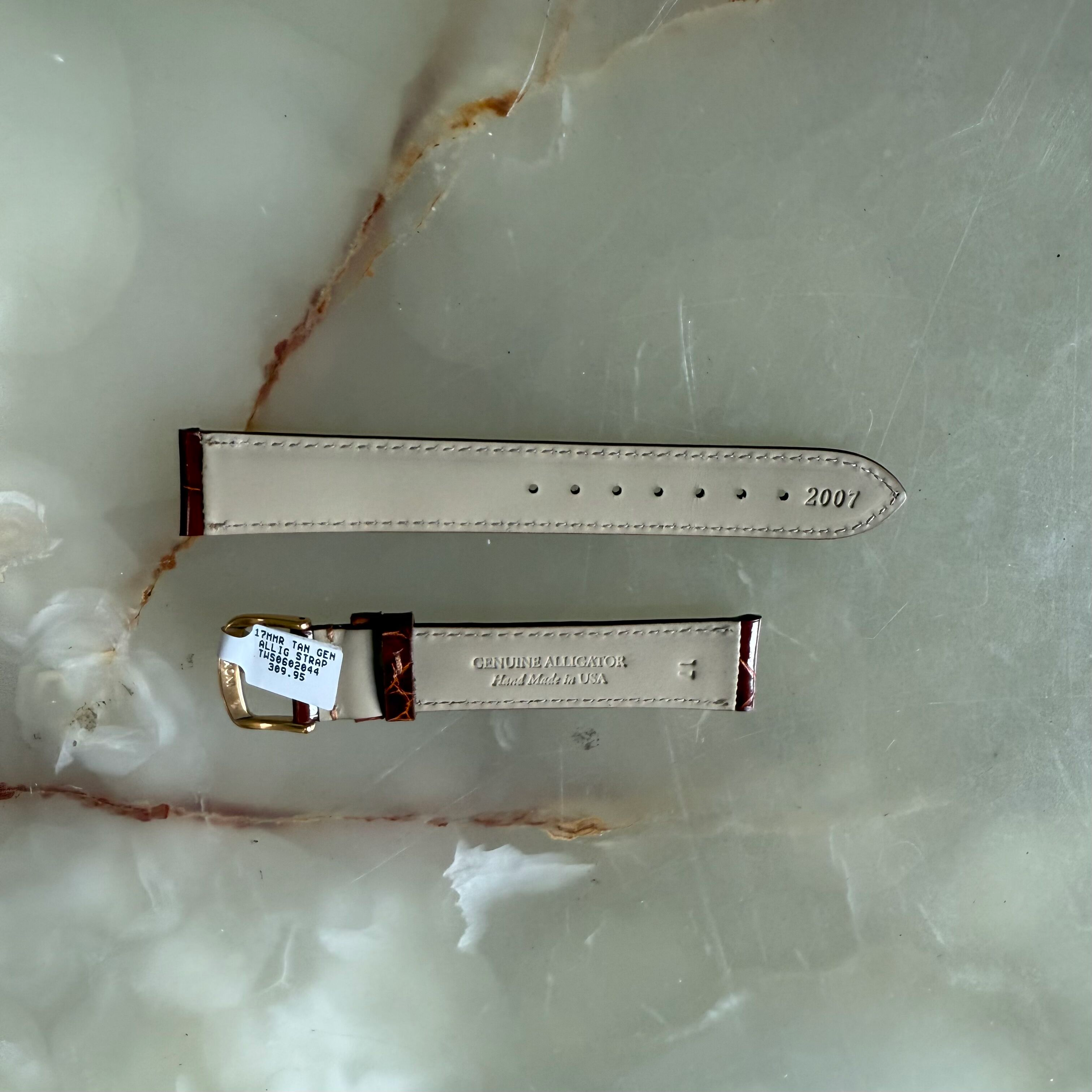 Genuine Alligator Brown Watch Strap Band 17mm Padded & Stitched w Buckle