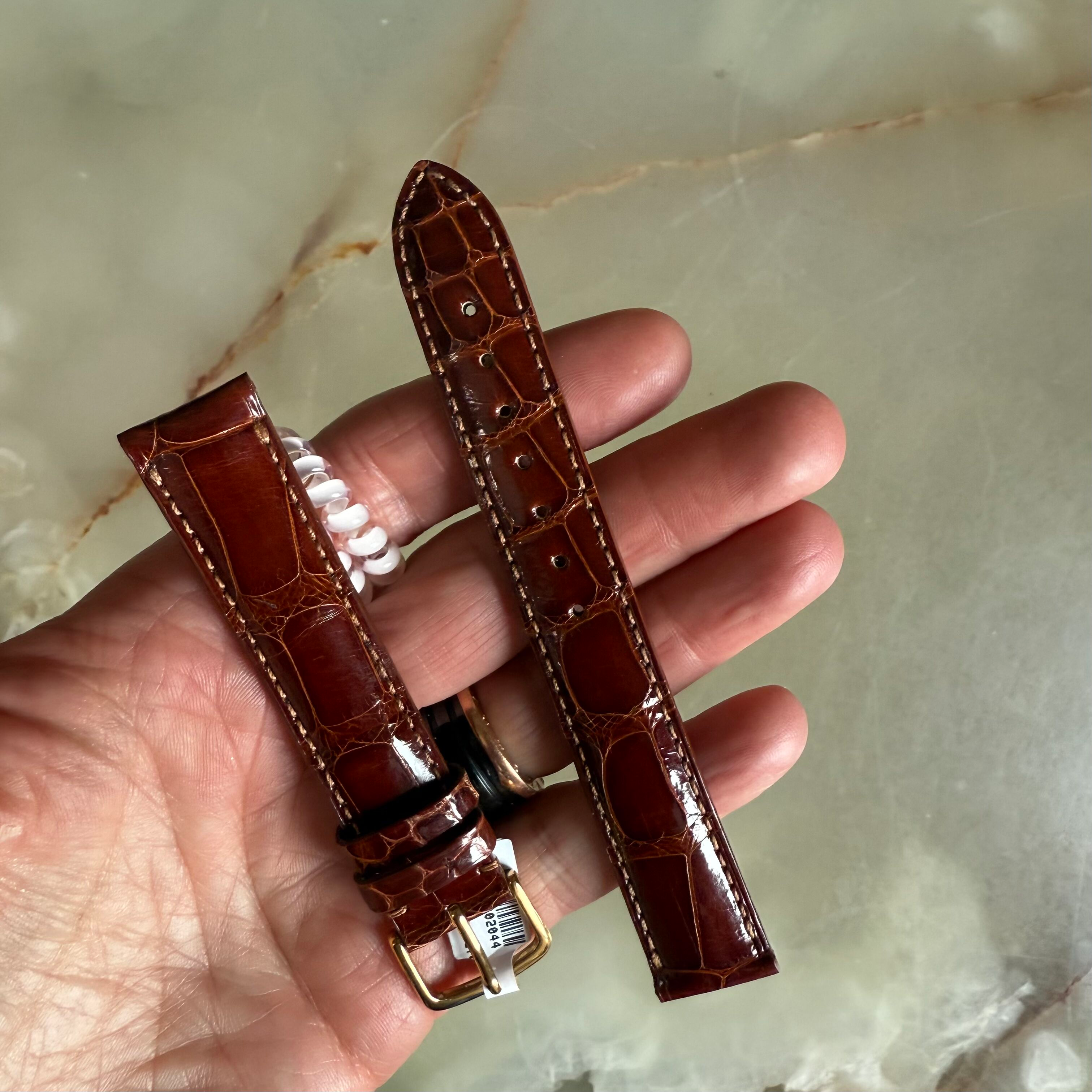 Genuine Alligator Brown Watch Strap Band 17mm Padded & Stitched w Buckle