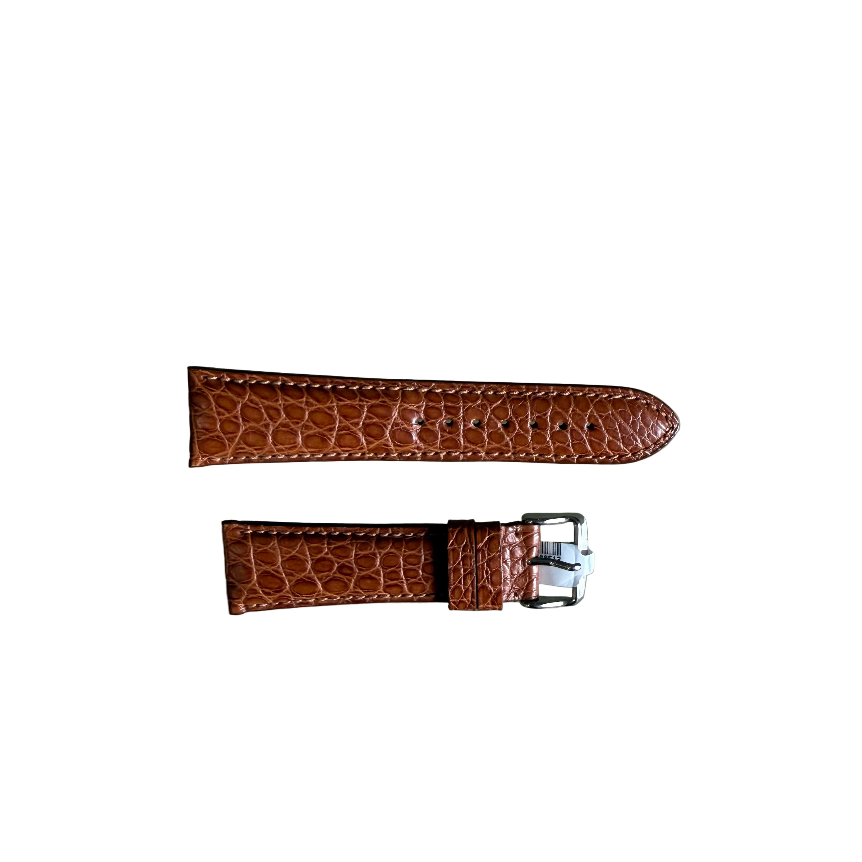 Genuine Alligator Brown Watch Strap Band 24mm Padded & Stitched w Buckle