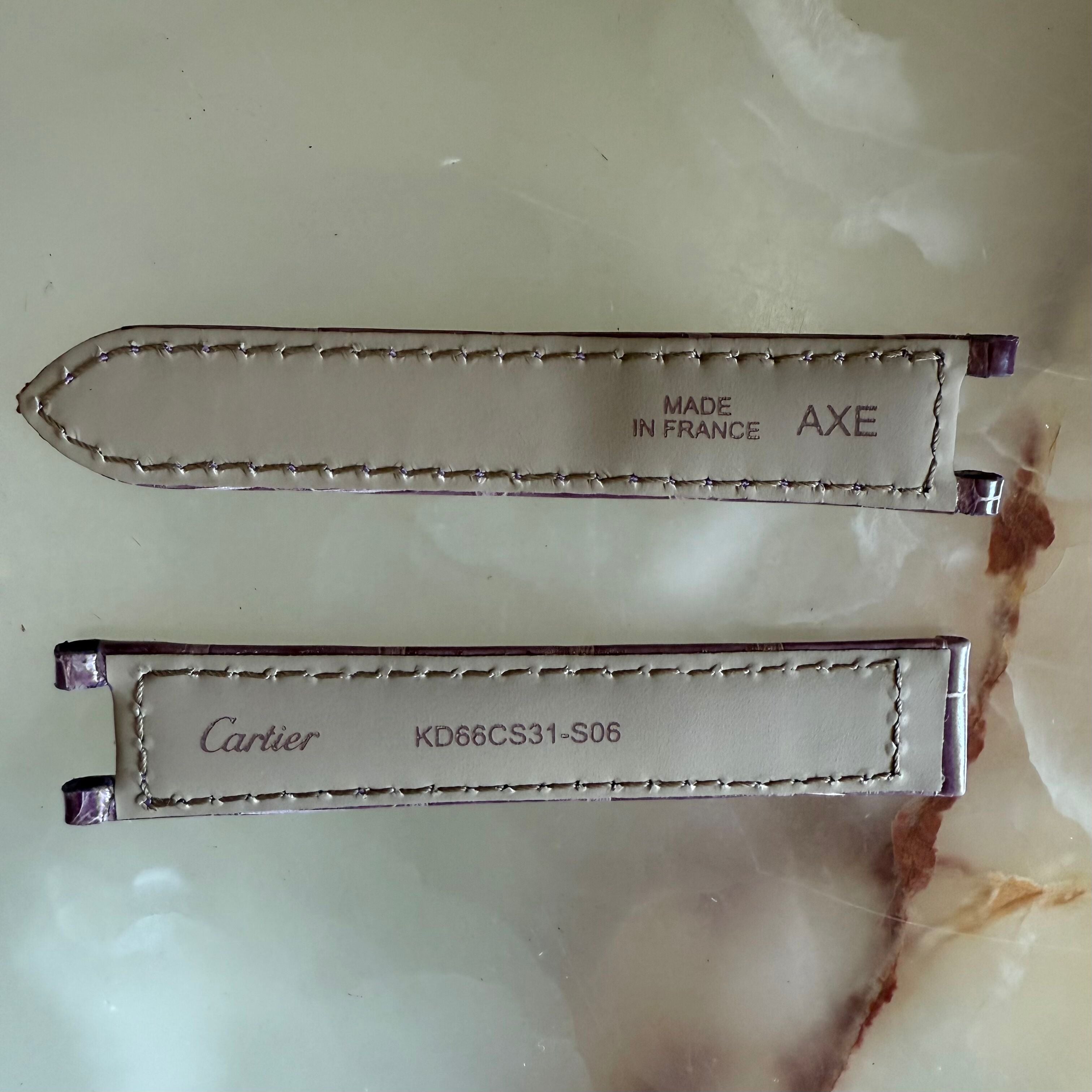 Authentic Cartier Pasha Purple Alligator Watch Strap Band 15mm KD66CS31-S06