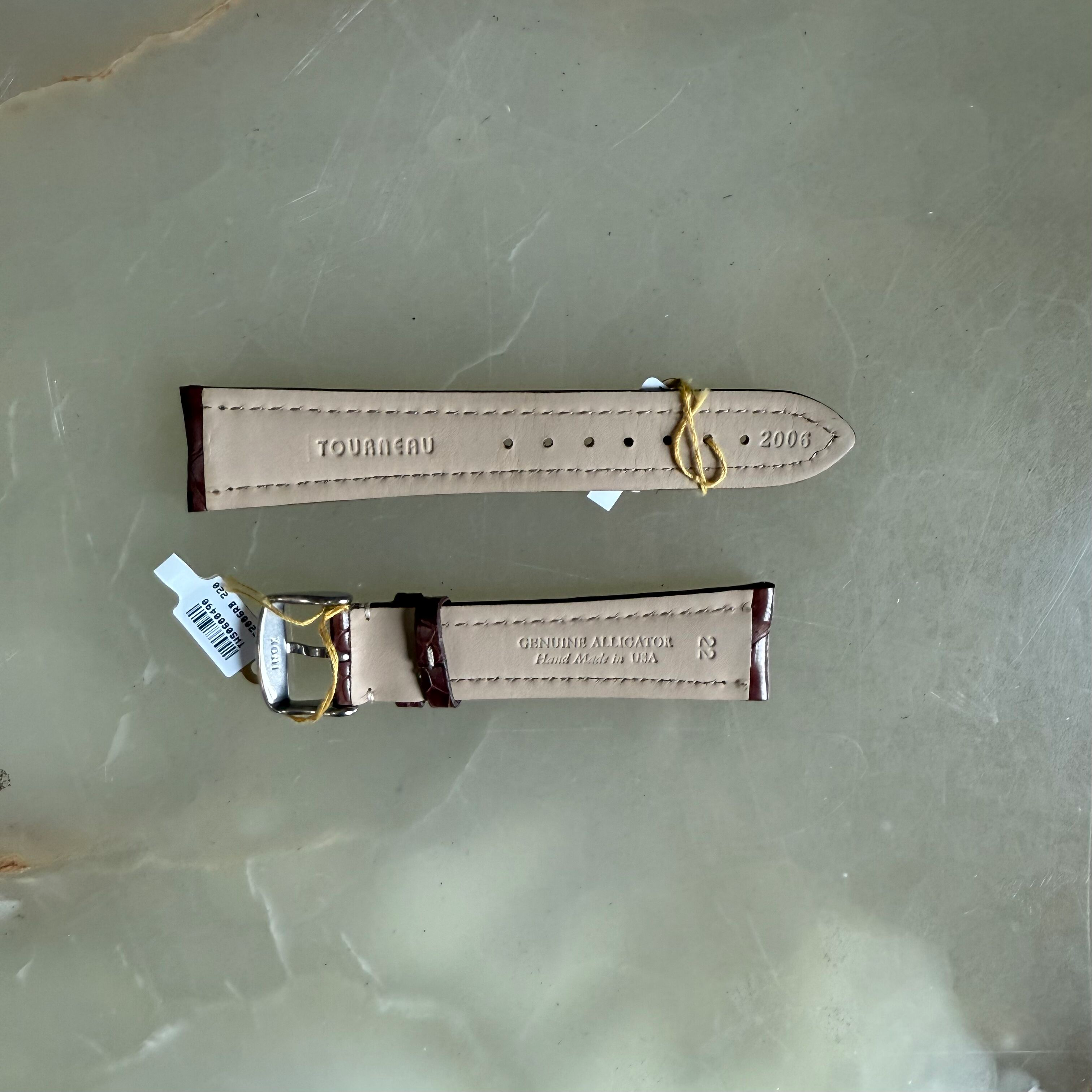 Genuine Alligator Brown Watch Strap Band 22mm Padded & Stitched w Buckle