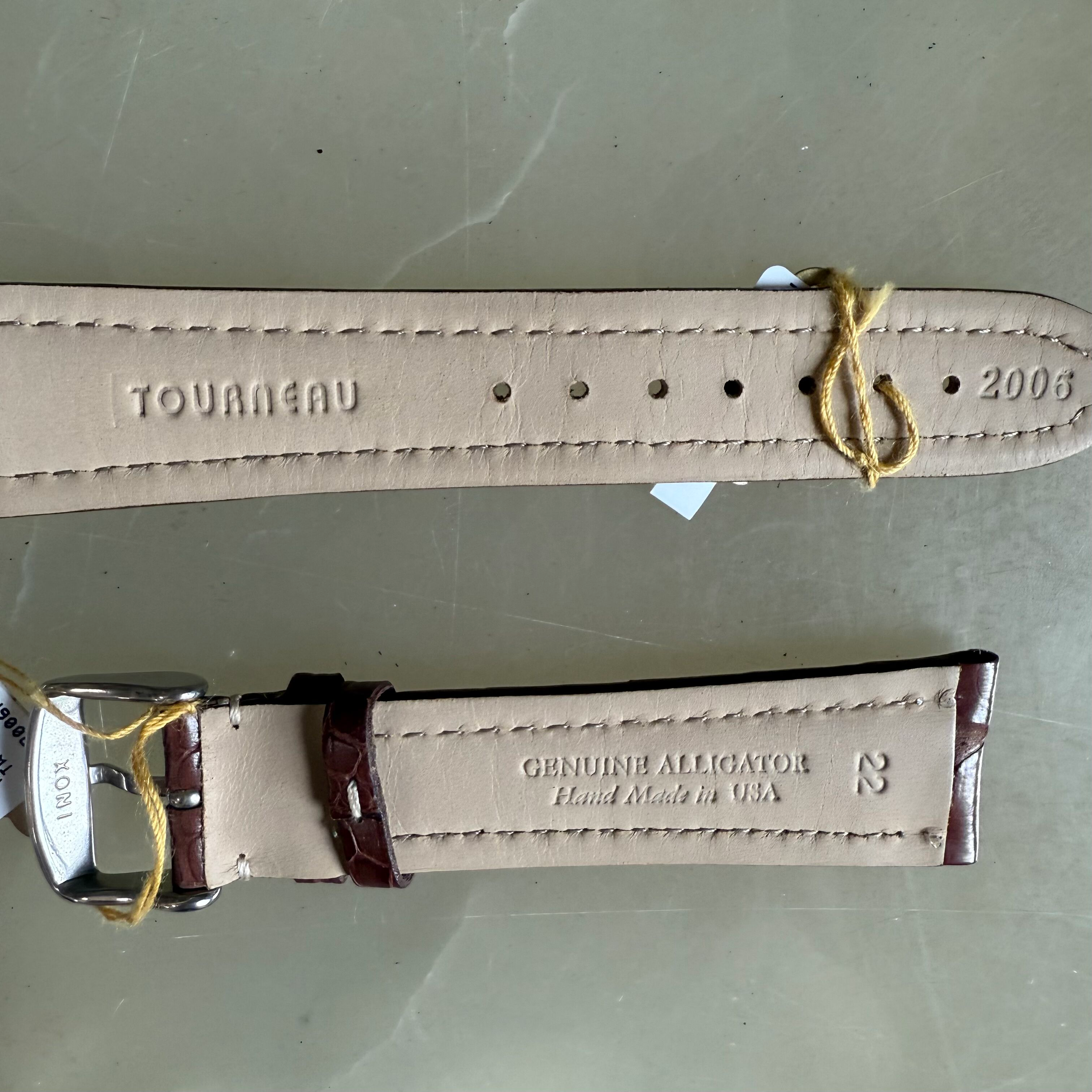 Genuine Alligator Brown Watch Strap Band 22mm Padded & Stitched w Buckle