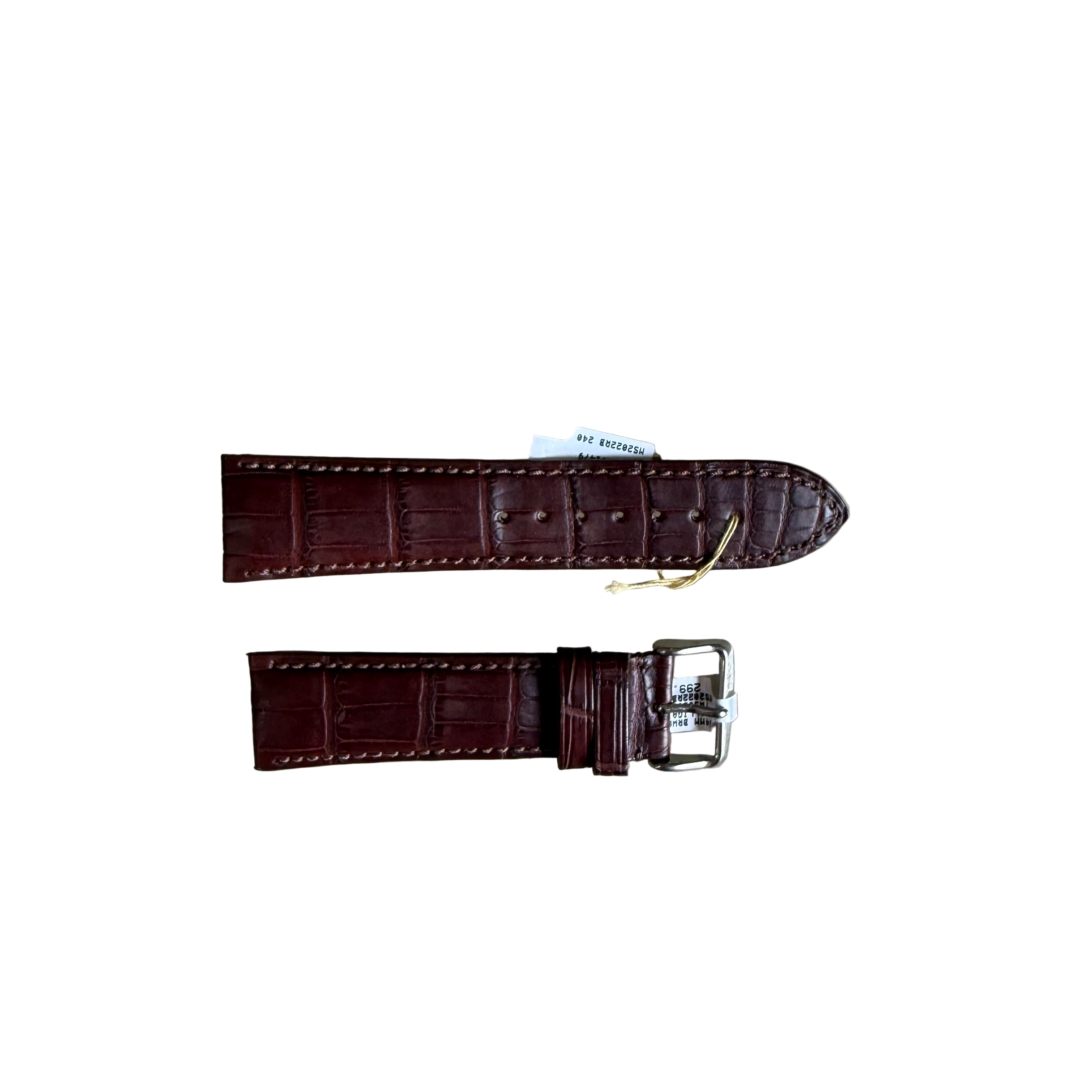 Genuine Alligator Brown Watch Strap Band 24mm Padded & Stitched w Buckle