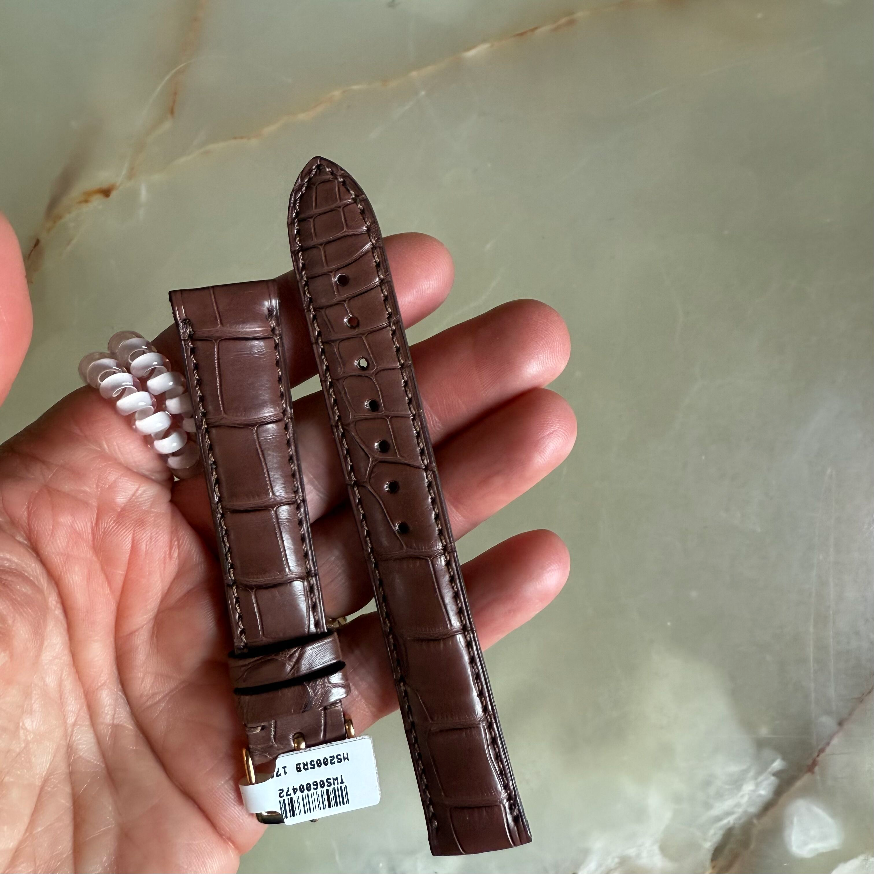 Genuine Alligator Brown Watch Strap Band 17mm Padded & Stitched w Buckle