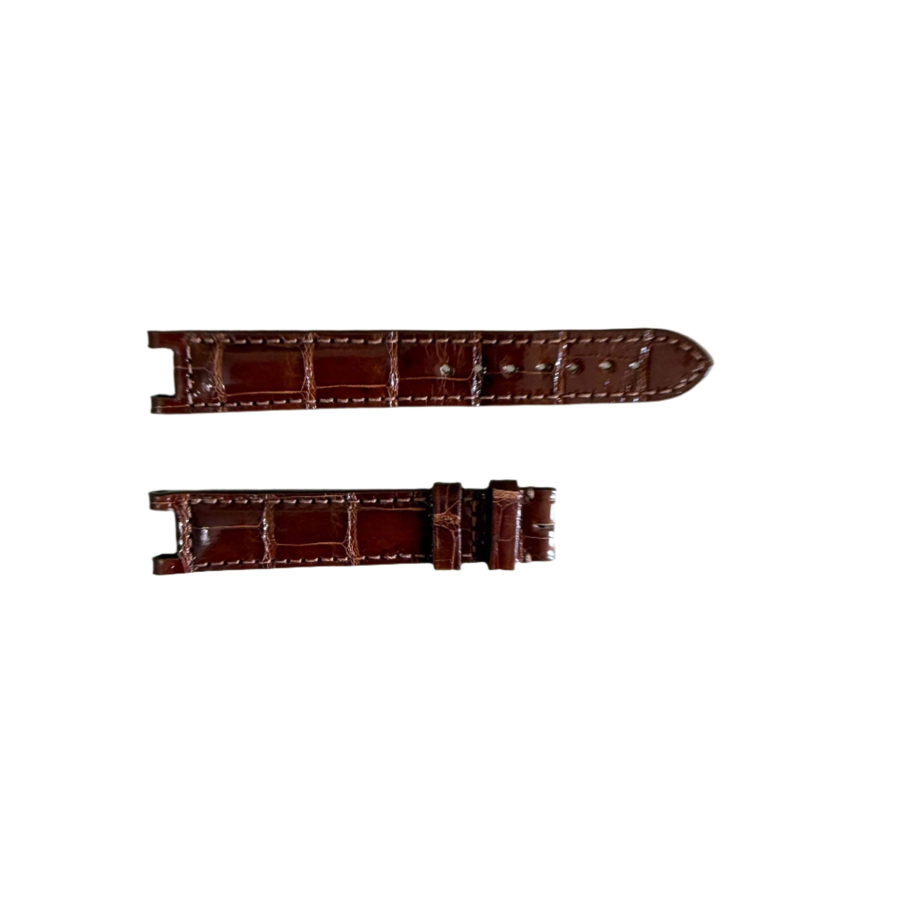 Authentic Cartier Pasha Brown Alligator Watch Strap Band 15.5mm KD66AN58
