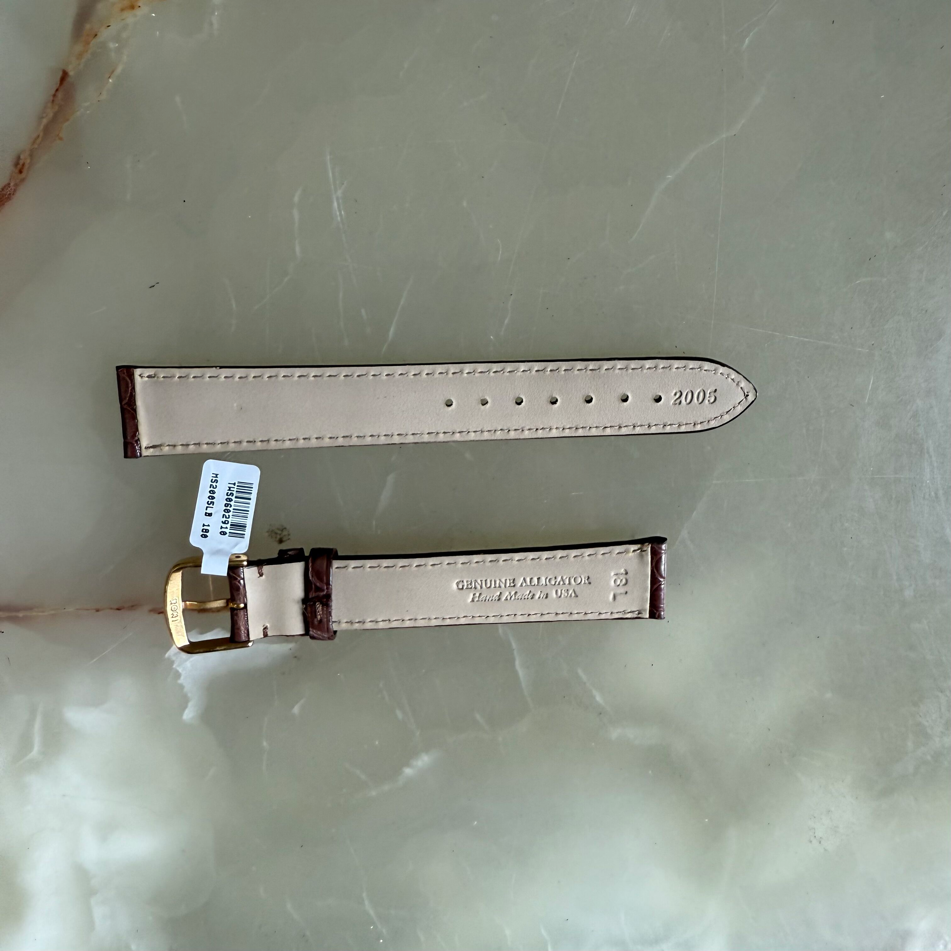 Genuine Alligator Brown Watch Strap Band 18mm Padded & Stitched w Buckle