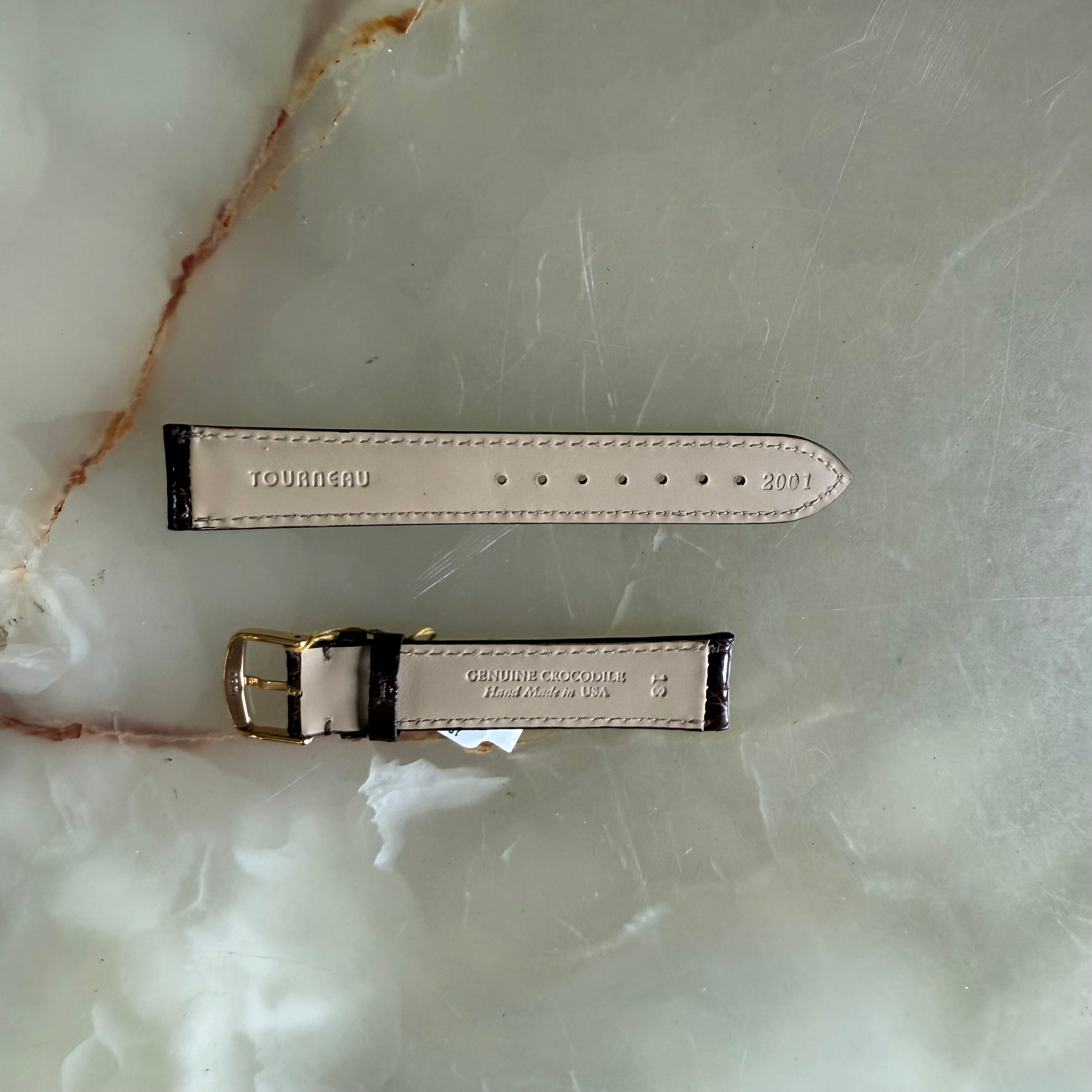 Genuine Crocodile Brown Watch Strap Band 18mm Padded & Stitched w Buckle