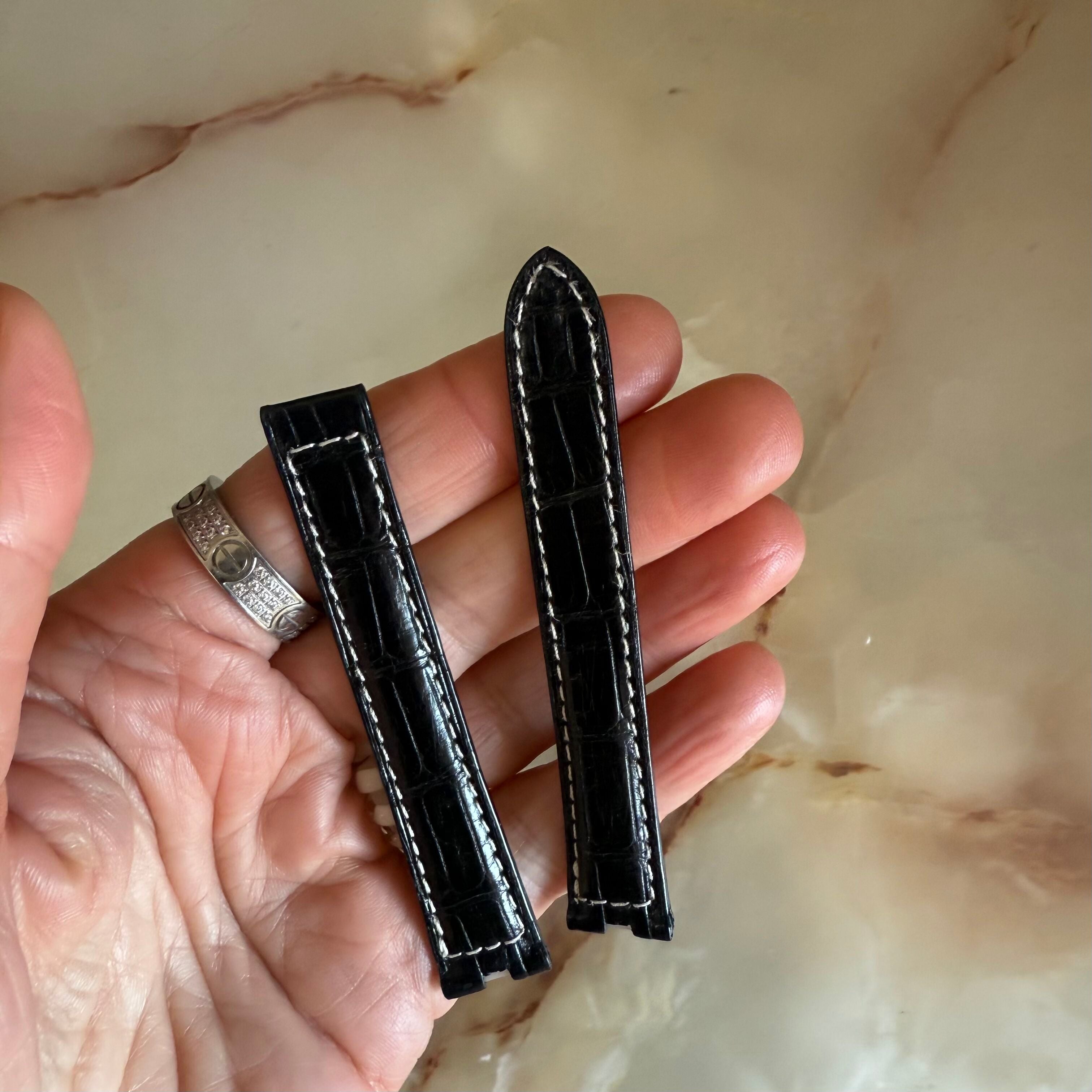 Authentic Cartier Black Alligator Watch Strap Band 14mm