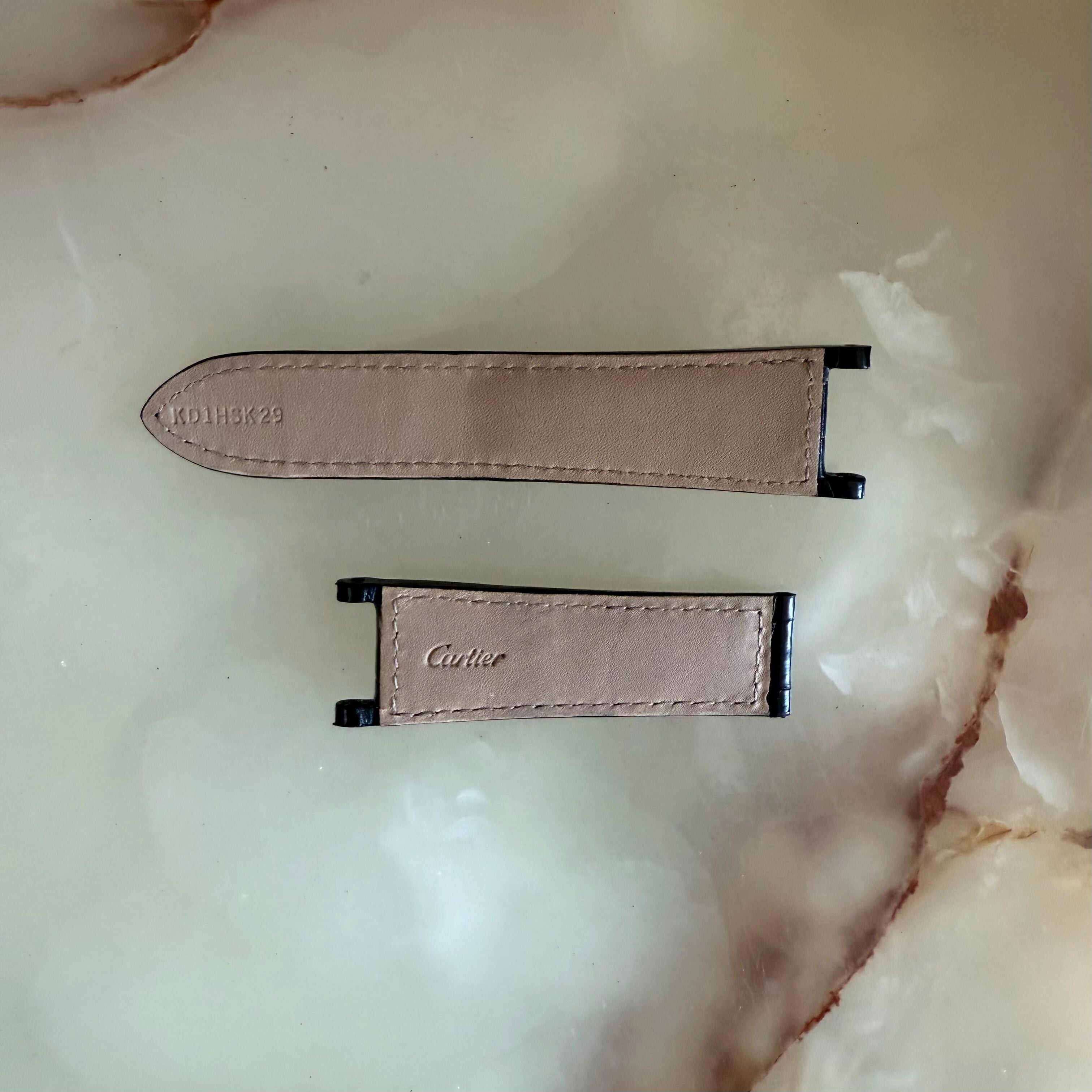 Authentic Cartier Pasha Black Alligator Watch Strap Band 21mm KD1HSK29