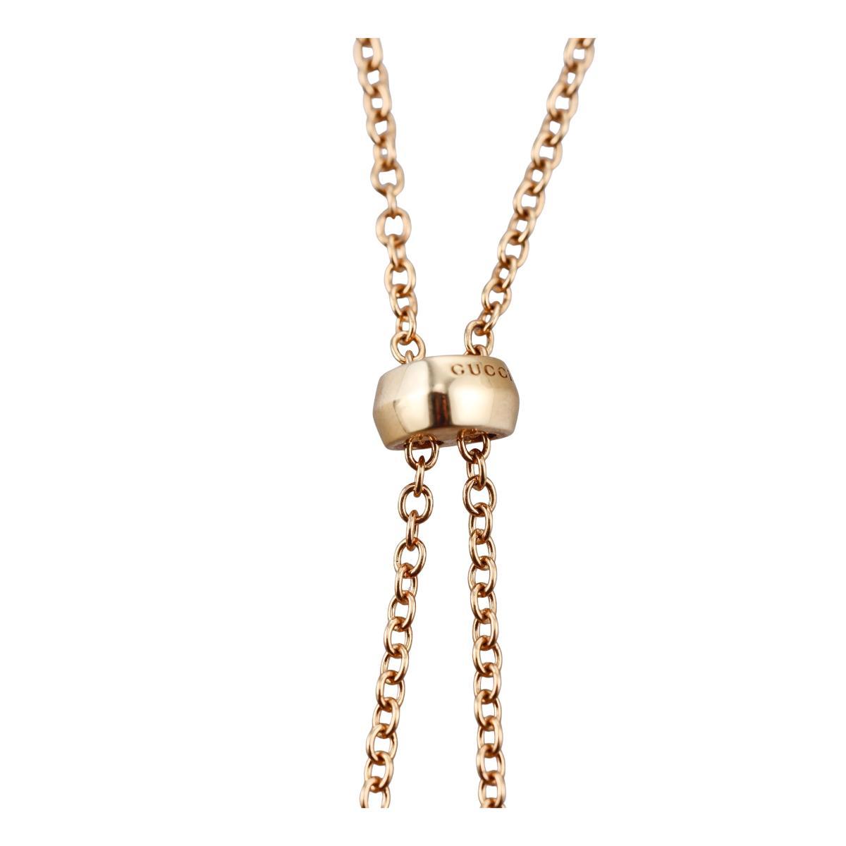 Gucci Horsebit 18K Gold Lariat Pendant Necklace