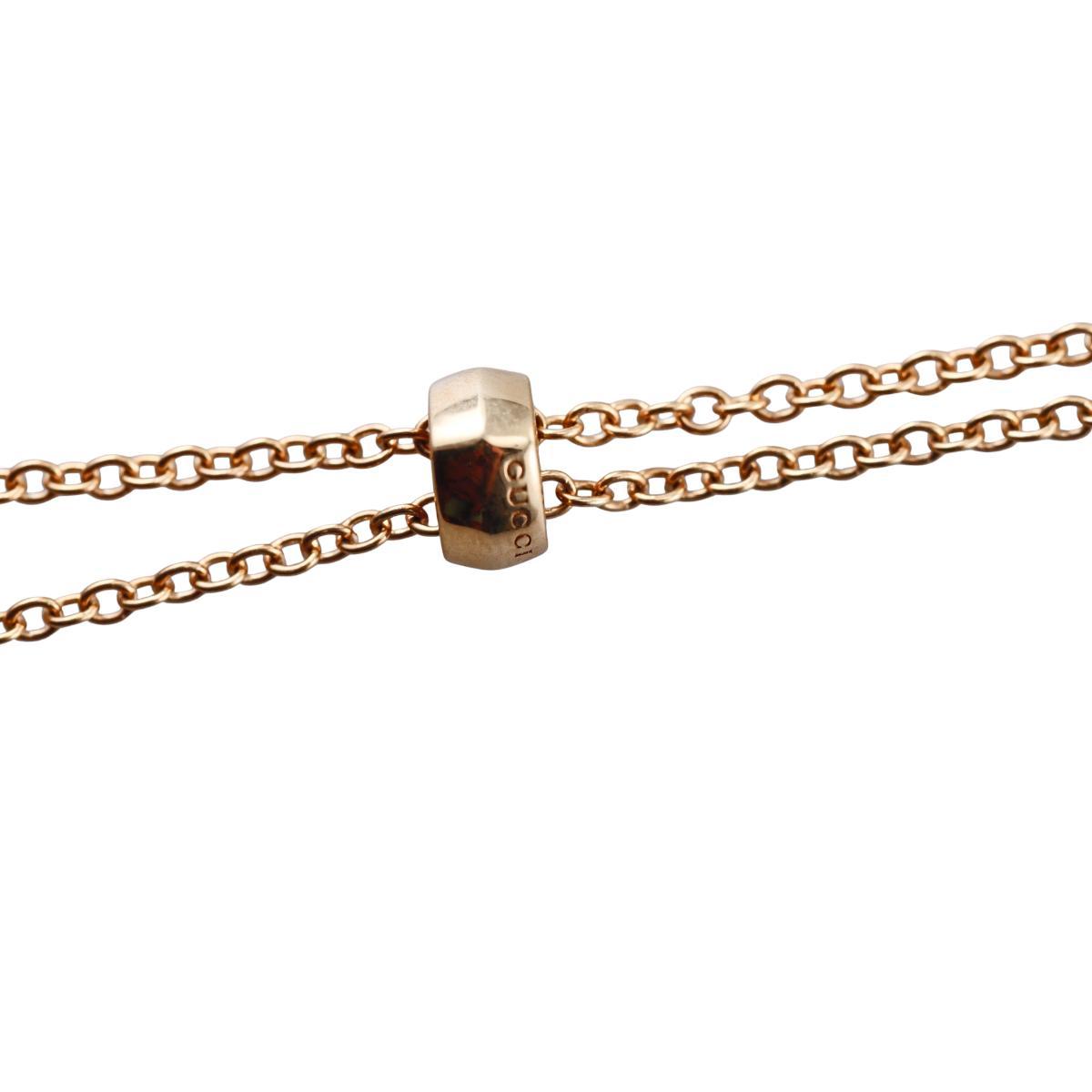 Gucci Horsebit 18K Gold Lariat Pendant Necklace