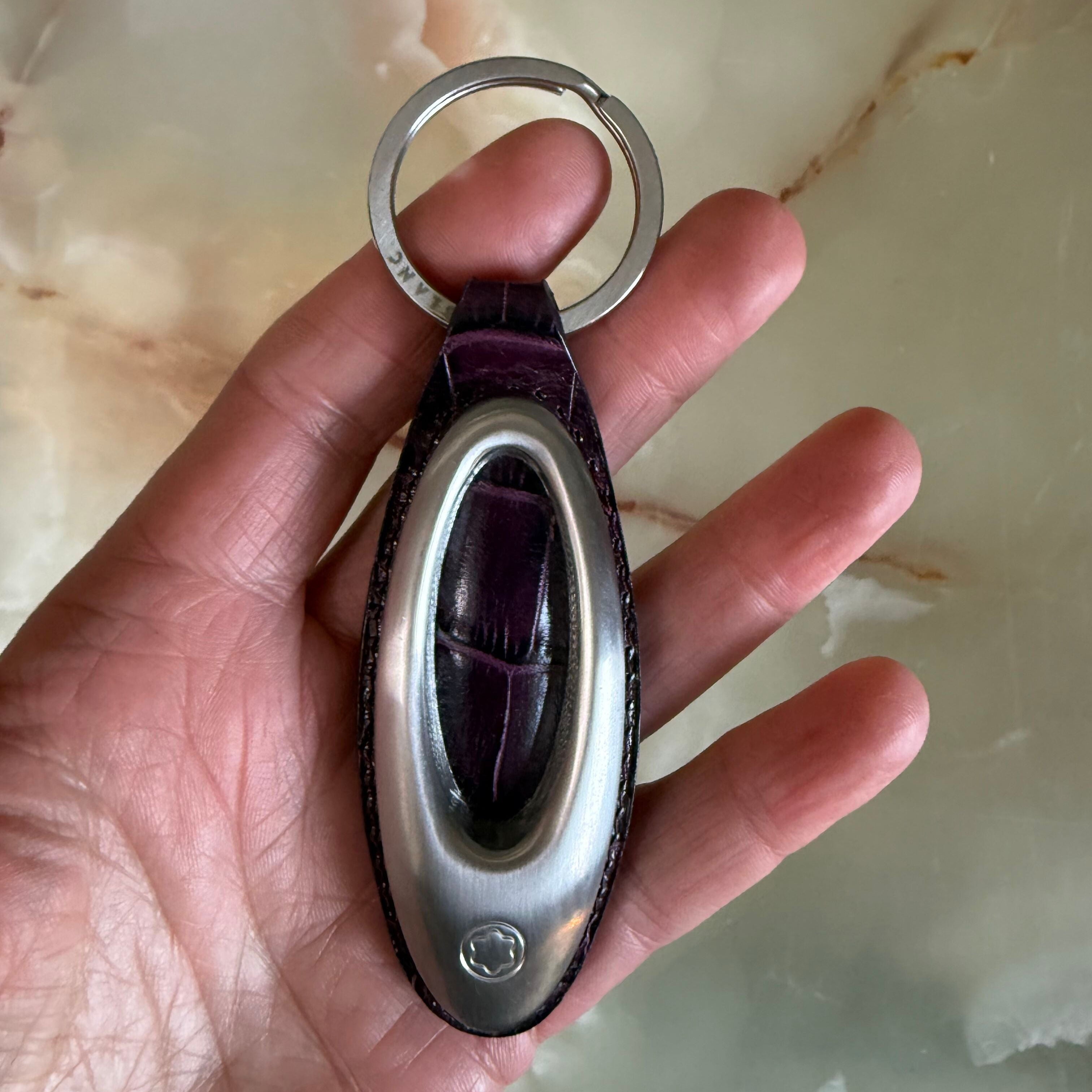 Montblanc Steel Purple Leather Key Ring