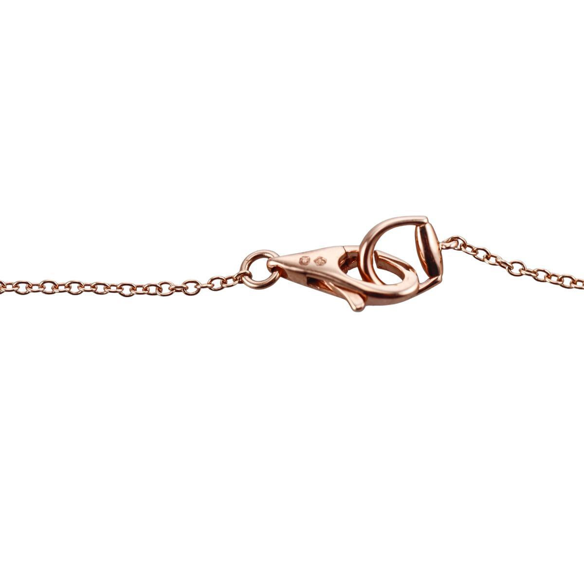 Gucci Horsebit 18K Rose Gold Diamond Pendant Necklace