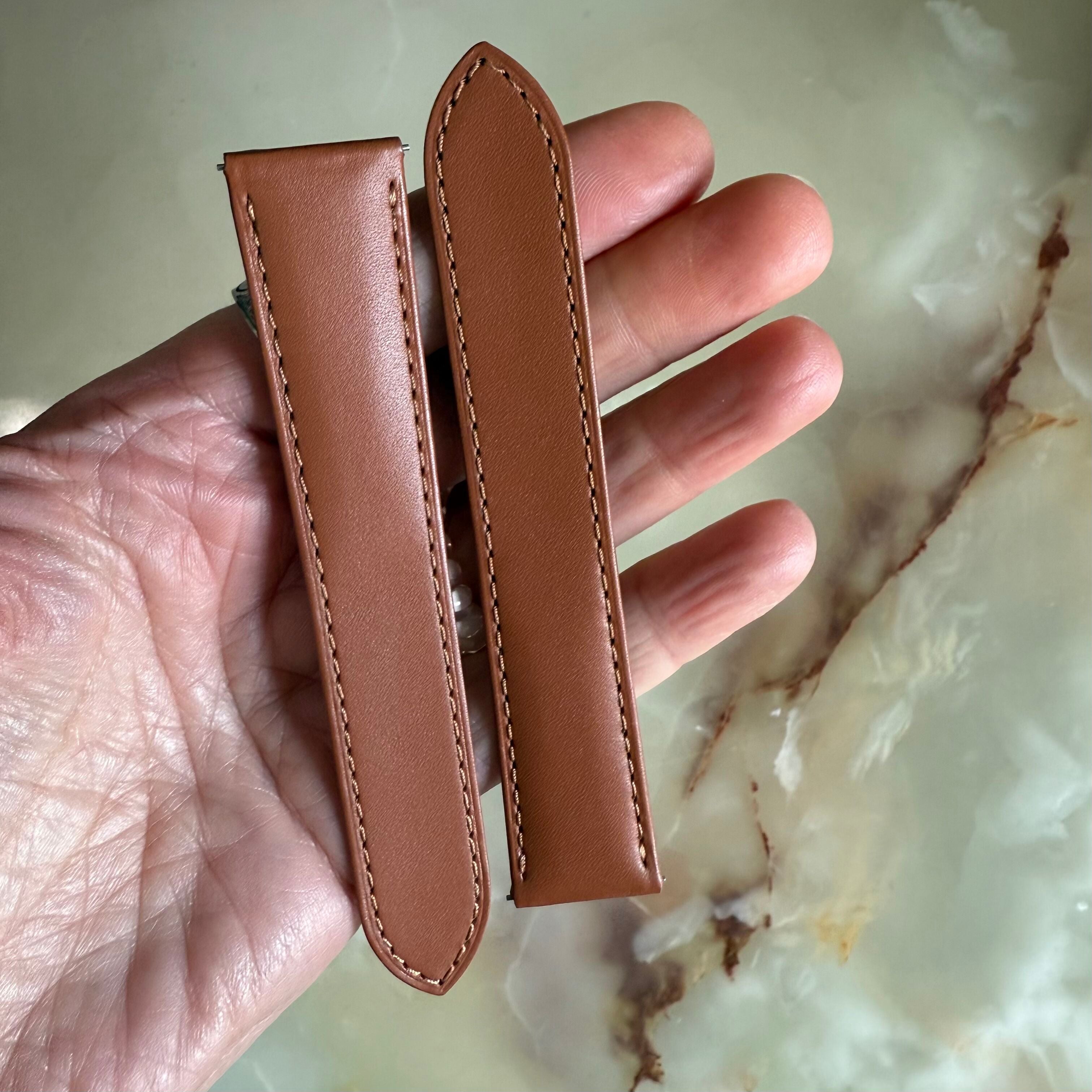 Authentic Cartier Brown Calfskin Watch Strap Band 20mm KD6XJAKS