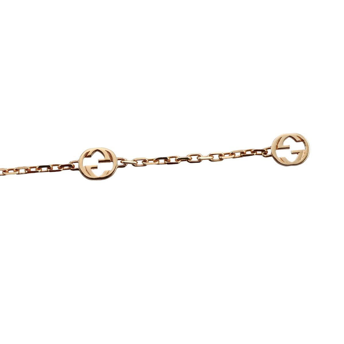Gucci Interlocking G 18K Gold Diamond Black Onyx Pendant Necklace