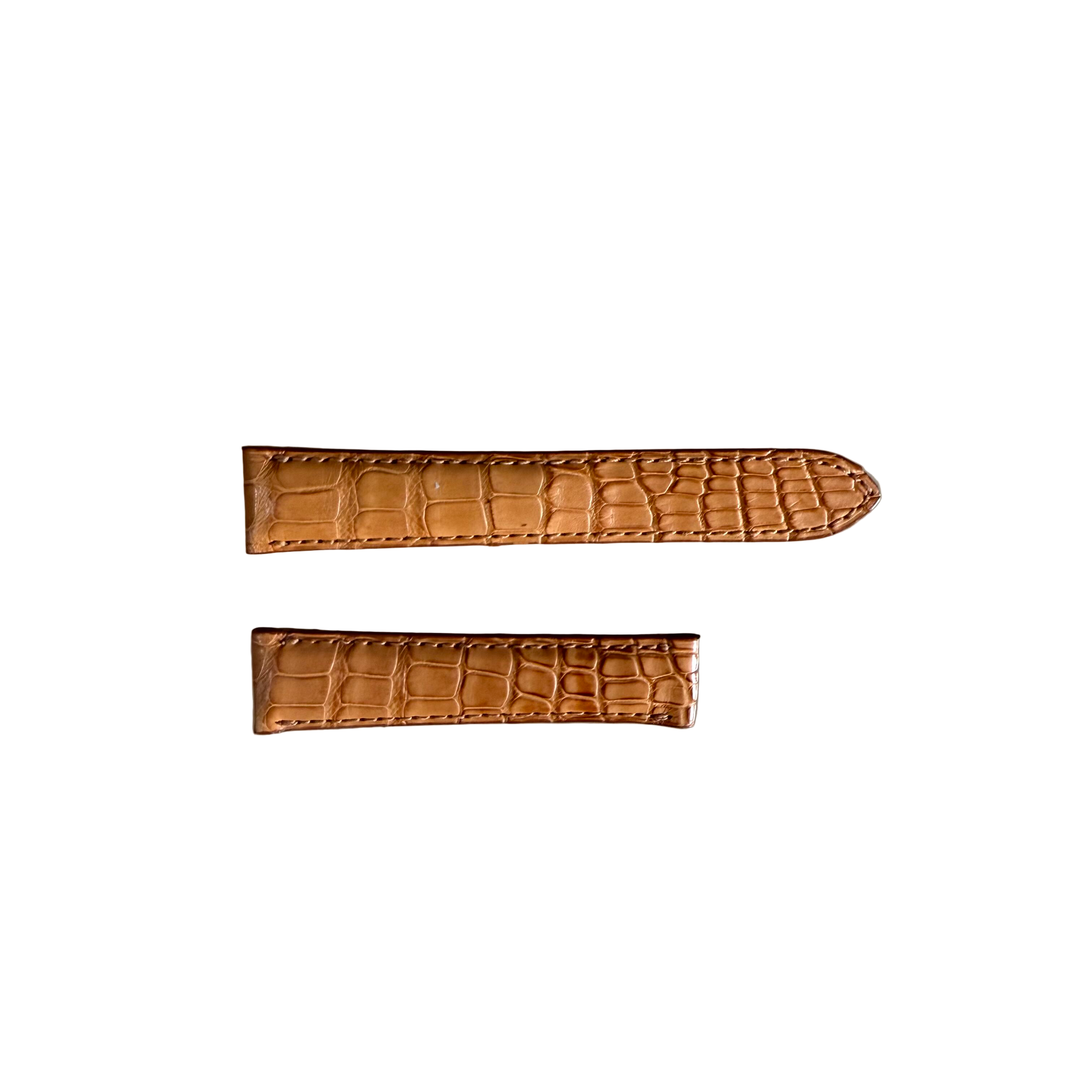 Genuine Alligator Brown Watch Strap Band 18mm Padded & Stitched