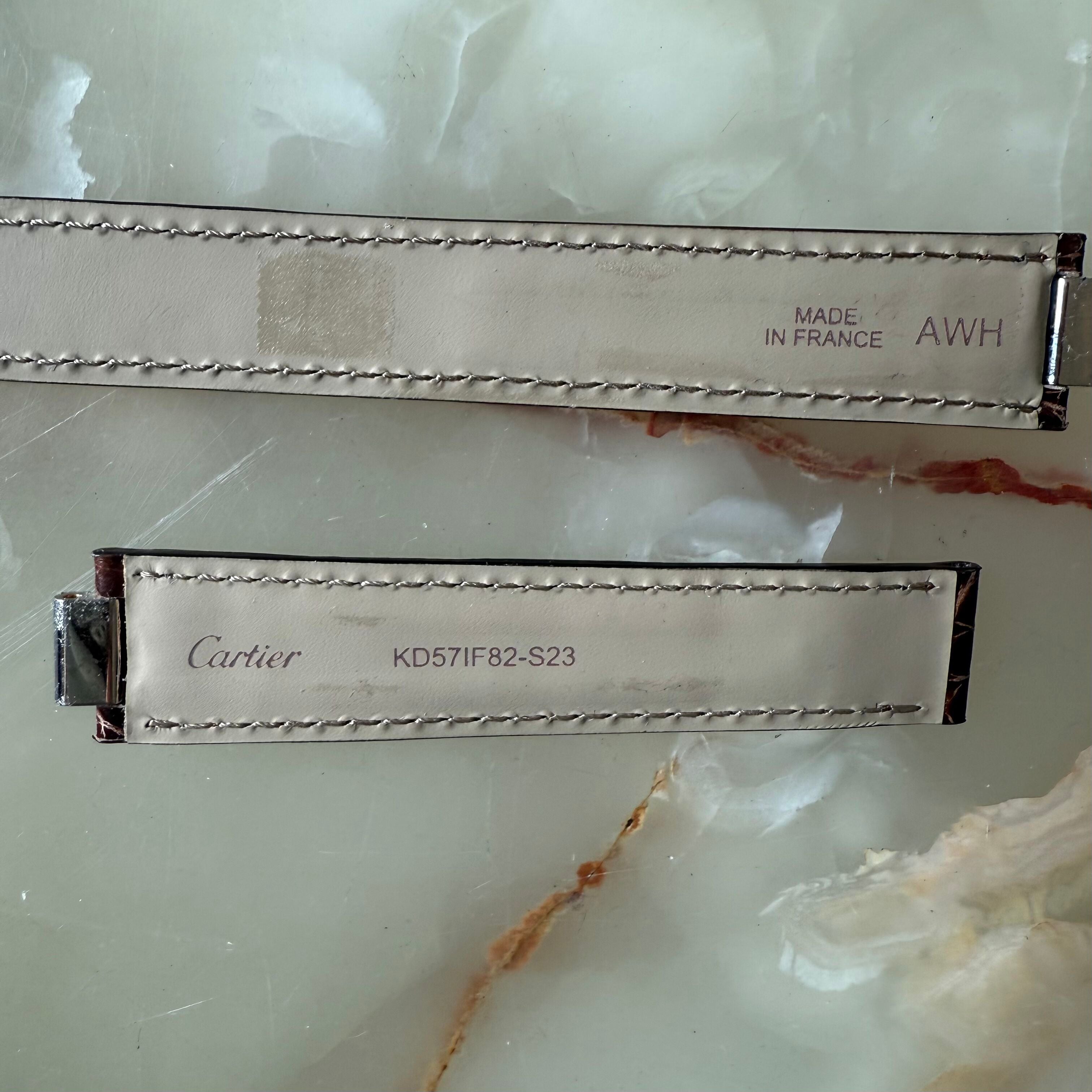 Authentic Cartier 21 Must De Cartier Alligator Watch Strap Band 18mm KD57IF82-S23