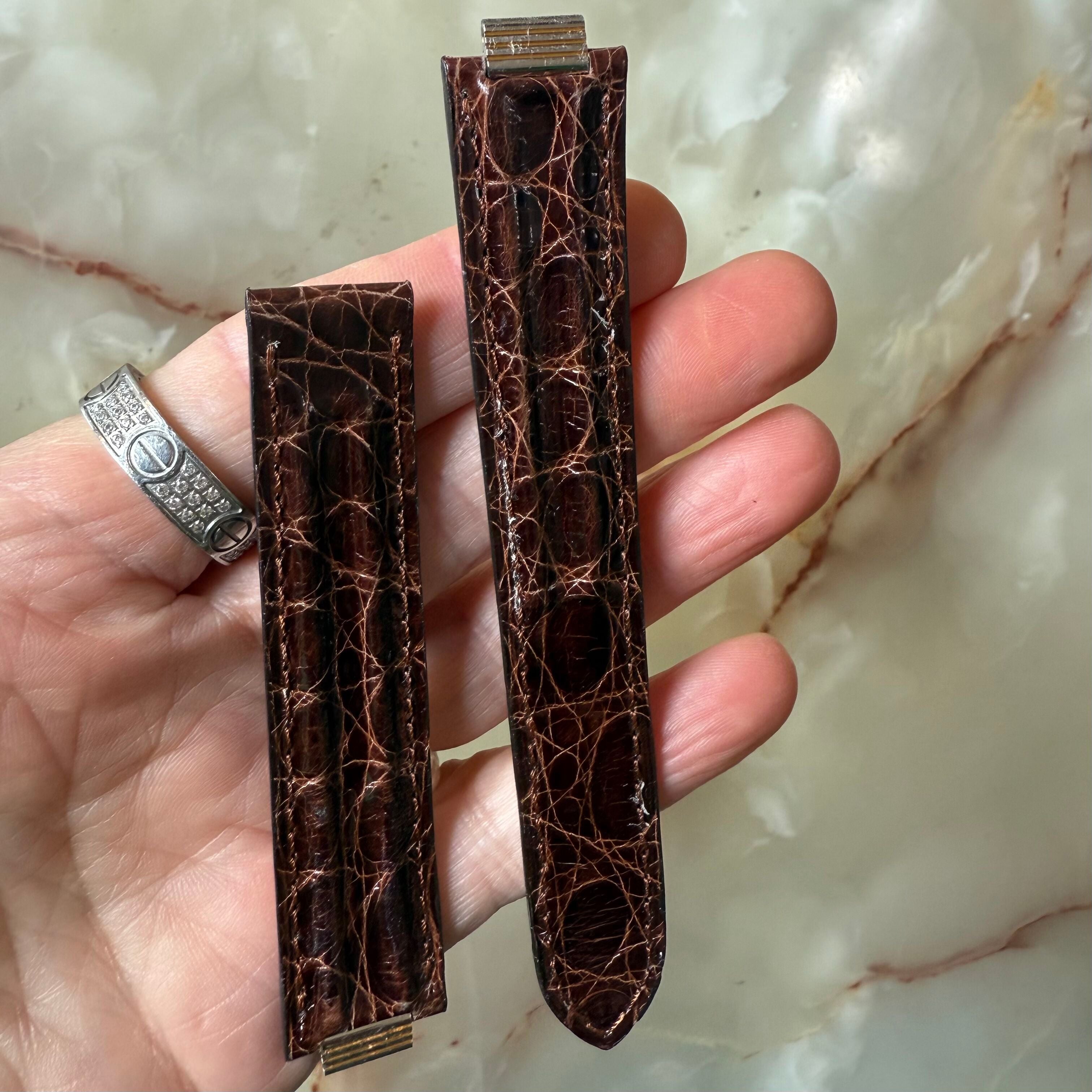 Authentic Cartier 21 Must De Cartier Alligator Watch Strap Band 18mm KD57IF82-S23