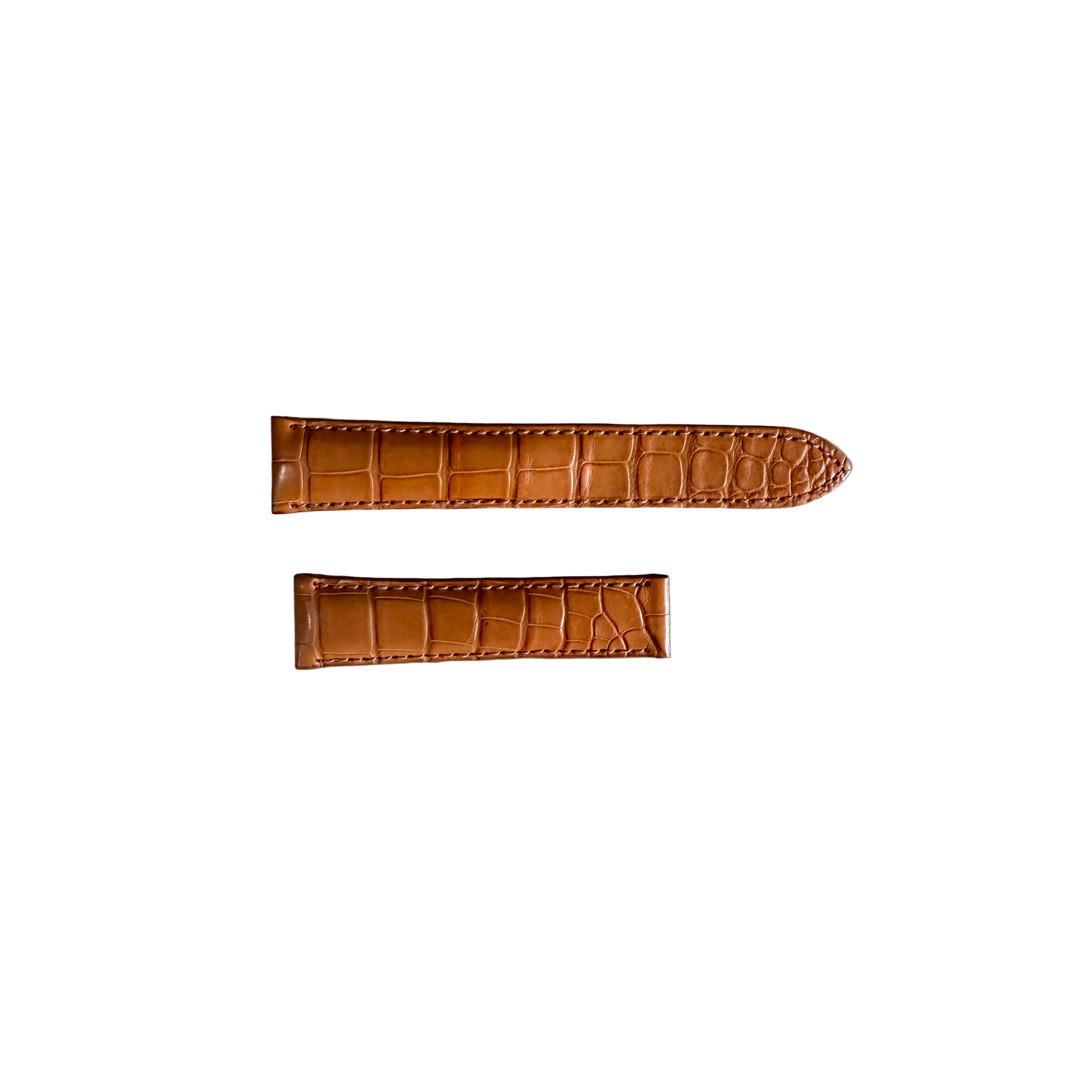 Genuine Alligator Brown Watch Strap Band 20mm Padded & Stitched
