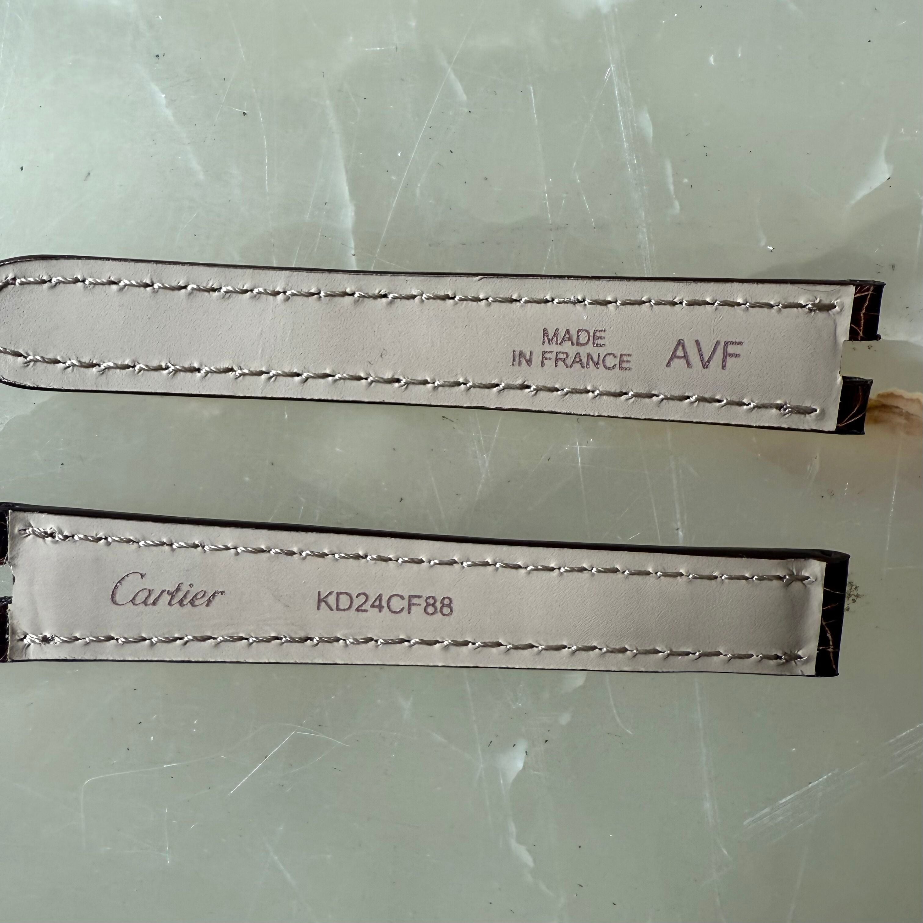 Authentic  Must De Cartier Vendome Caiman Alligator Watch Strap Band 14mm KD24CF88