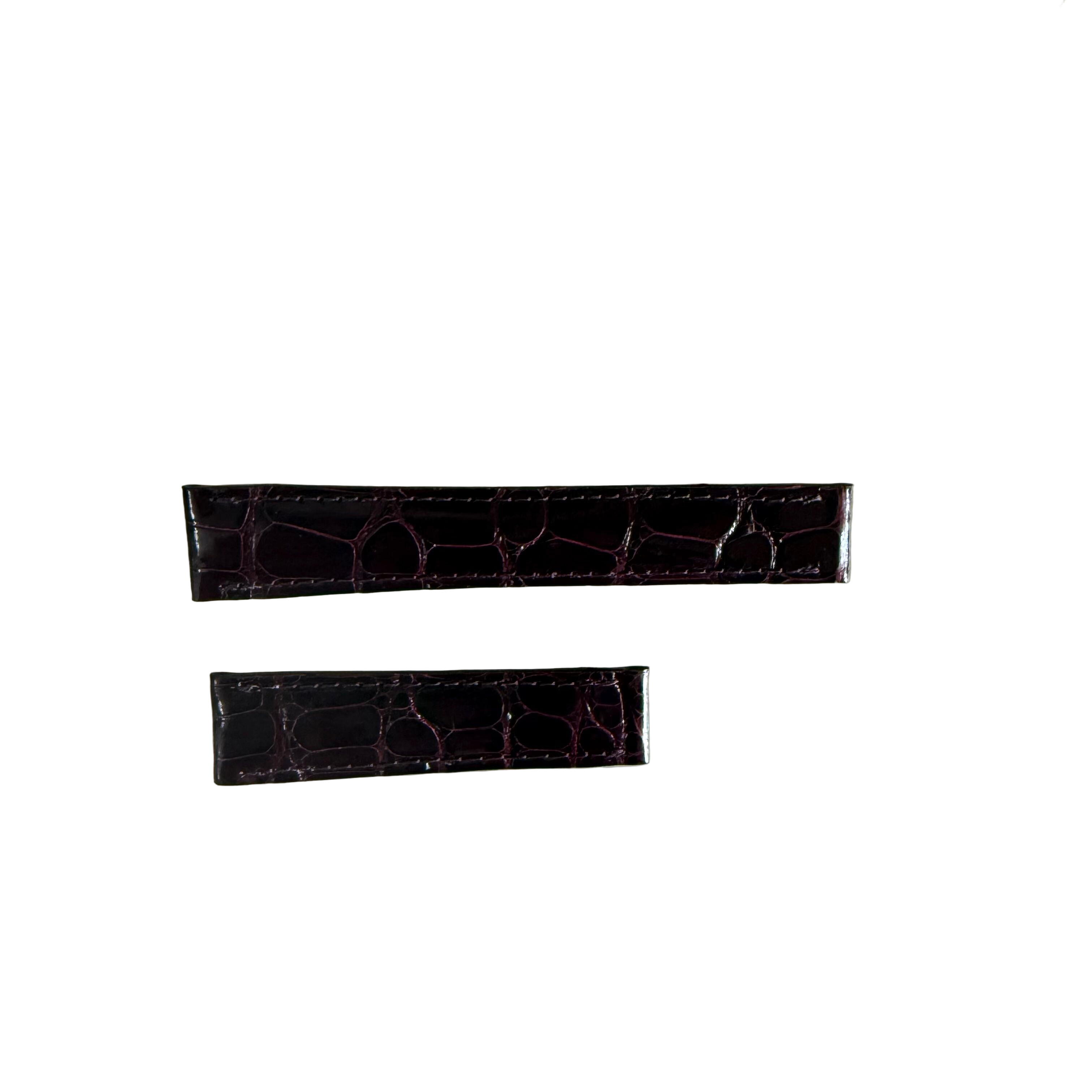 Genuine Alligator Burgundy Watch Strap Band 18mm Padded & Stitched