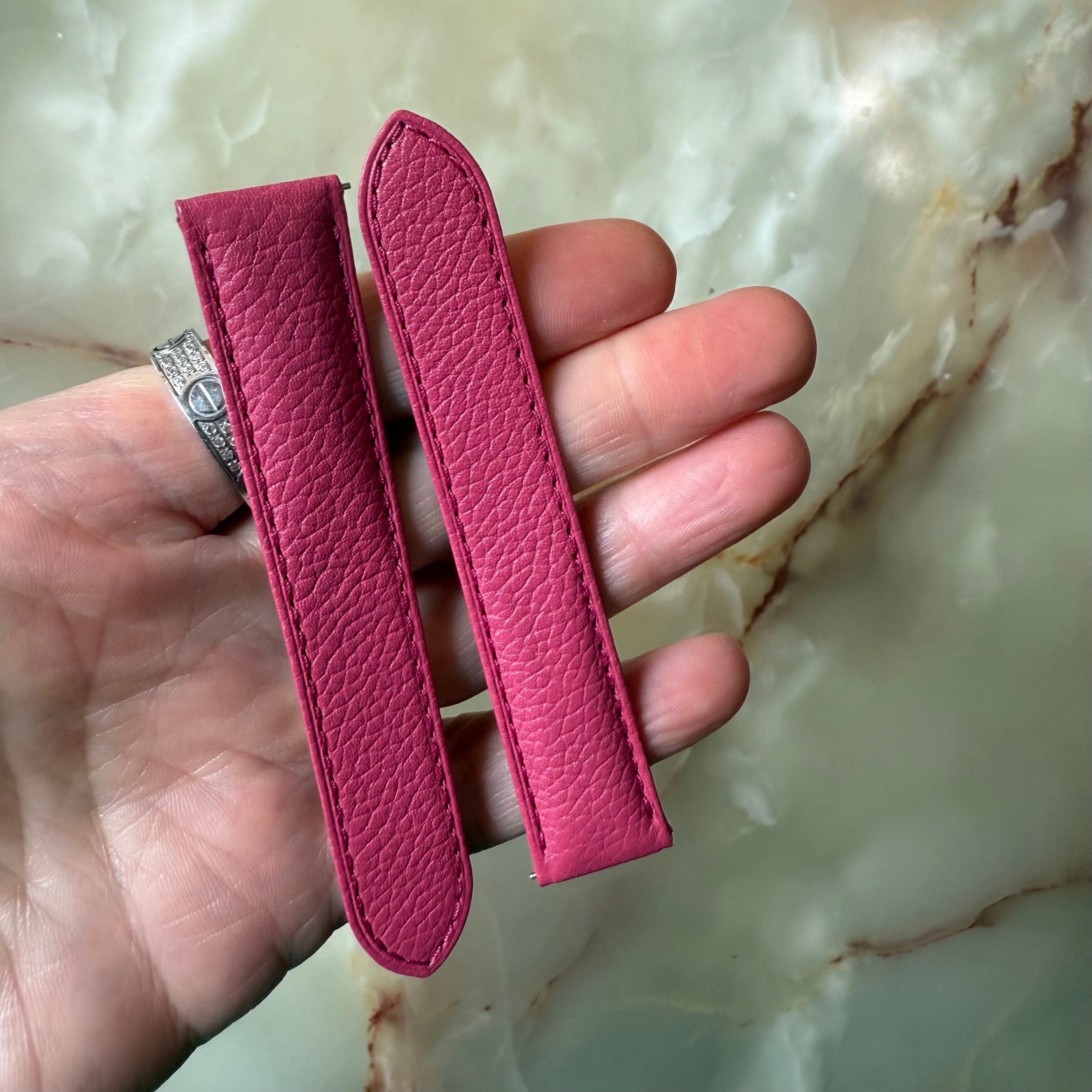 Authentic Cartier Pink Calfskin Watch Strap Band 18mm KD6UXAC5