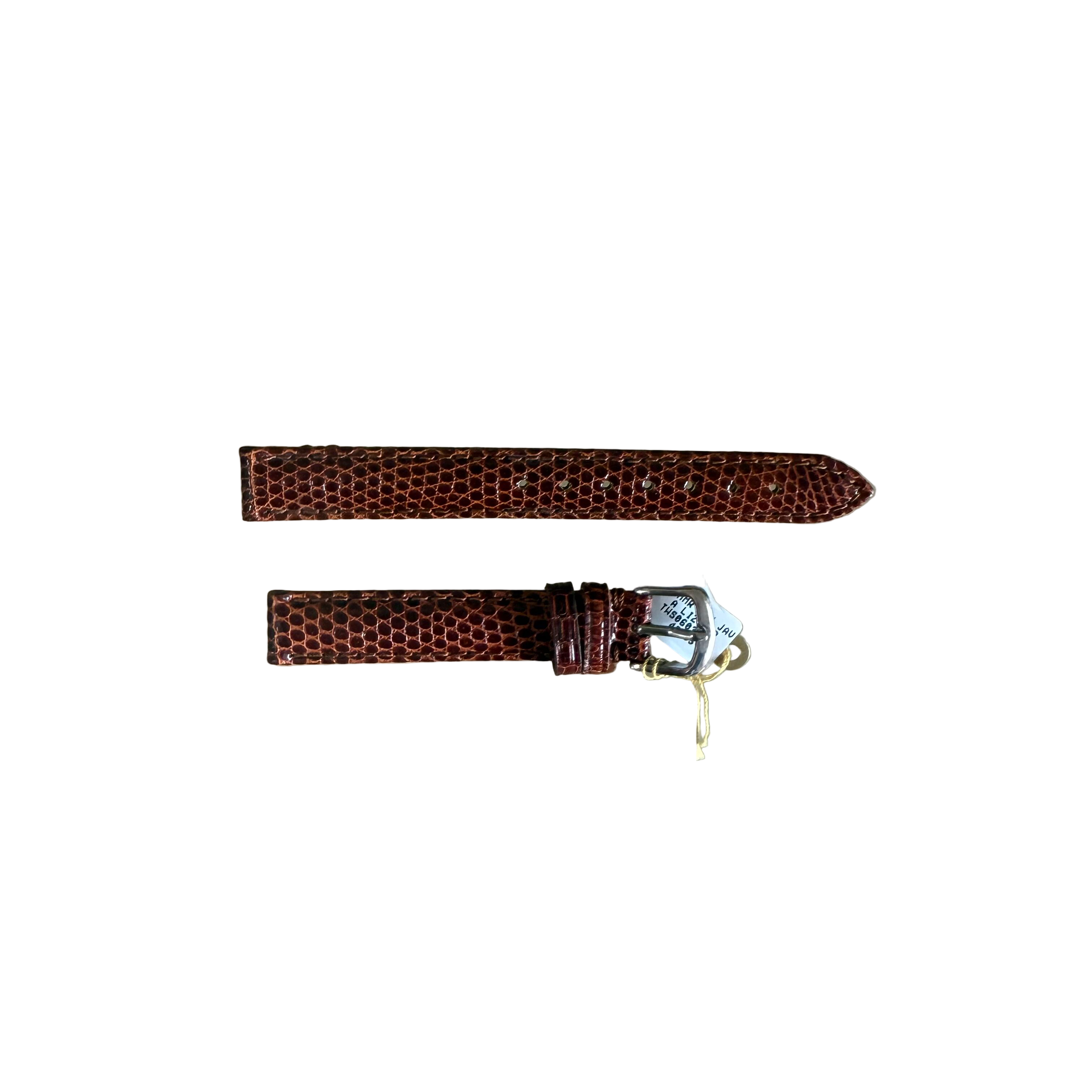 Genuine Lizard Brown Watch Strap Band 12mm Padded & Stitched w Buckle